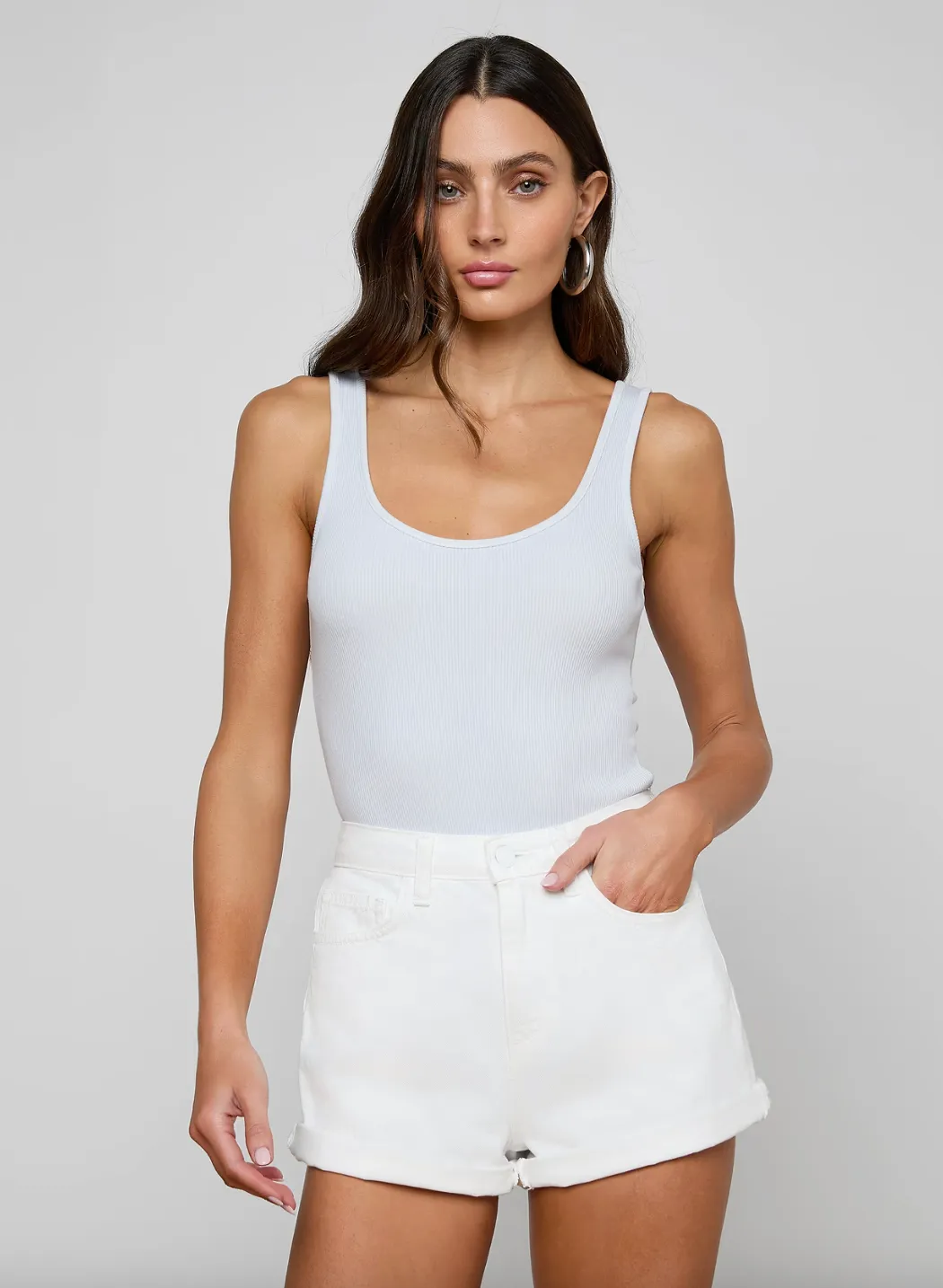 L’agence - Nica Scoopneck Bodysuit - Pale Mist Blue sold by Jessie Boutique