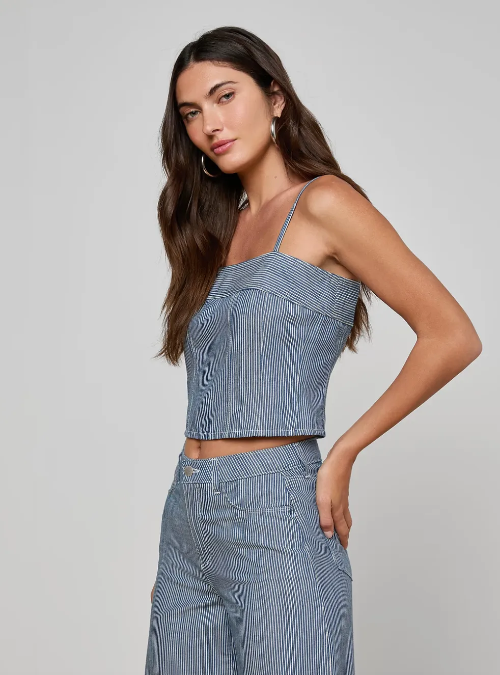 L’agence - Arlin Tank - Azure Blue Stripe sold by Jessie Boutique