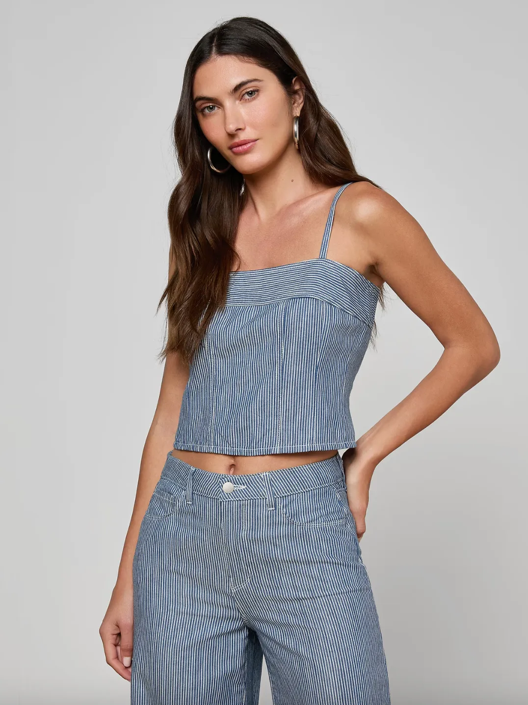 L’agence - Arlin Tank - Azure Blue Stripe sold by Jessie Boutique product image thumbnail 3