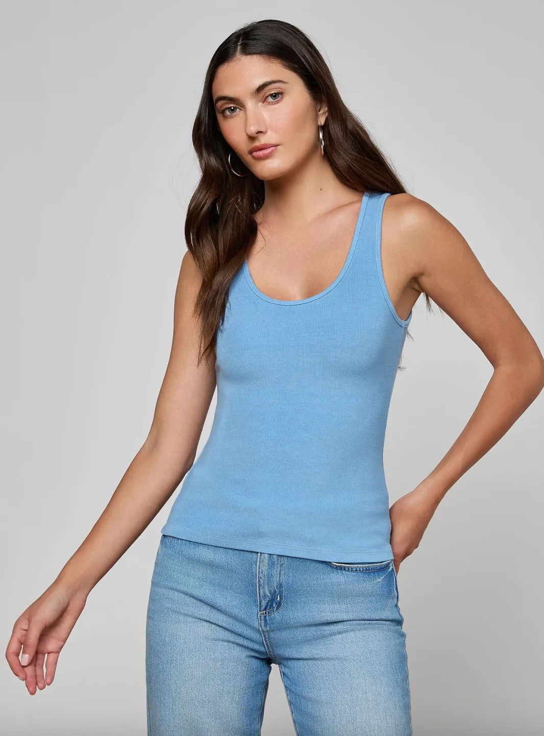 L’agence - Adira Scoopneck Tank - Allure Blue sold by Jessie Boutique product image thumbnail 3