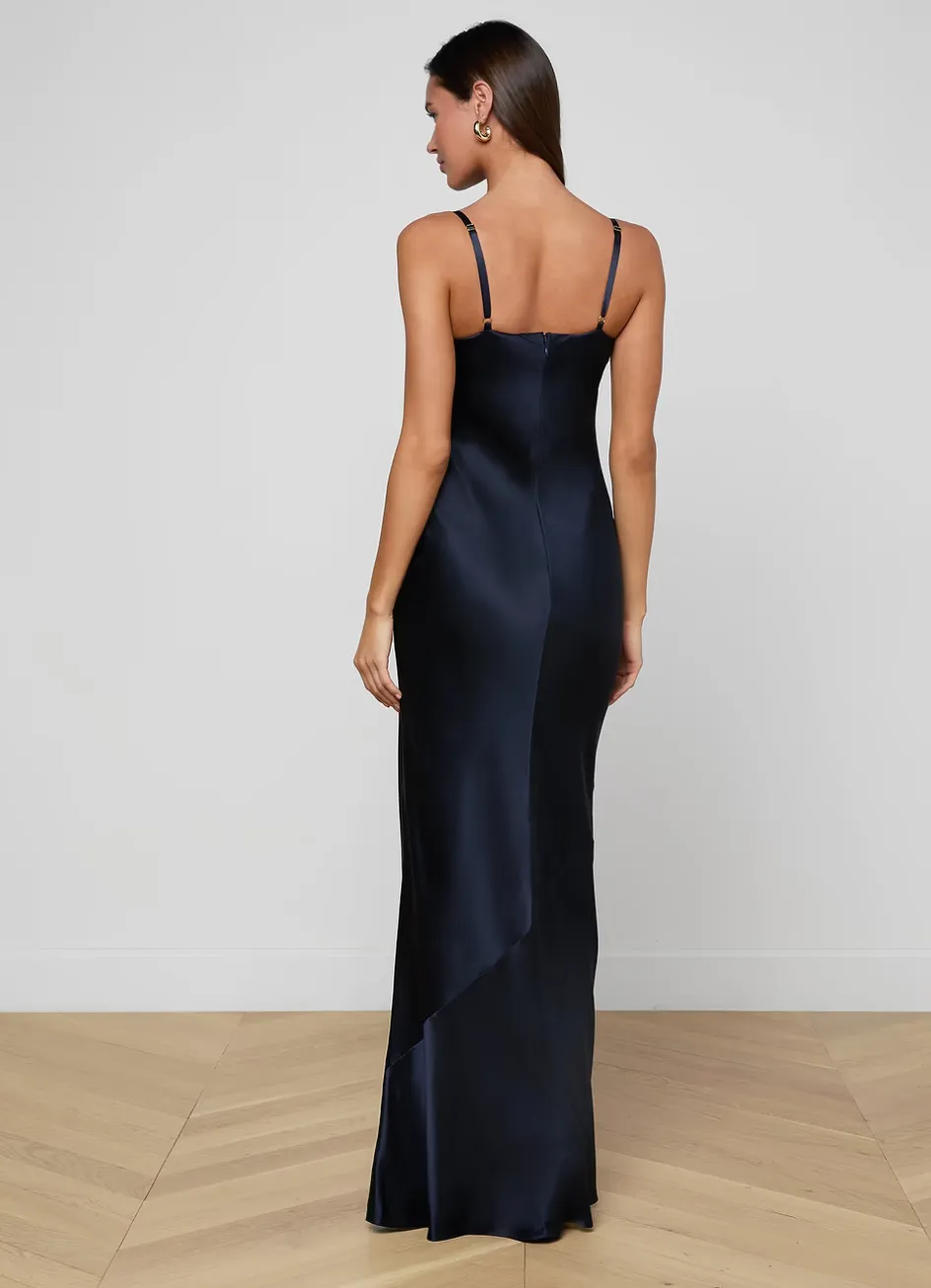 L'agence - Shayla Silk Lace Gown - Midnight sold by Jessie Boutique product image thumbnail 3