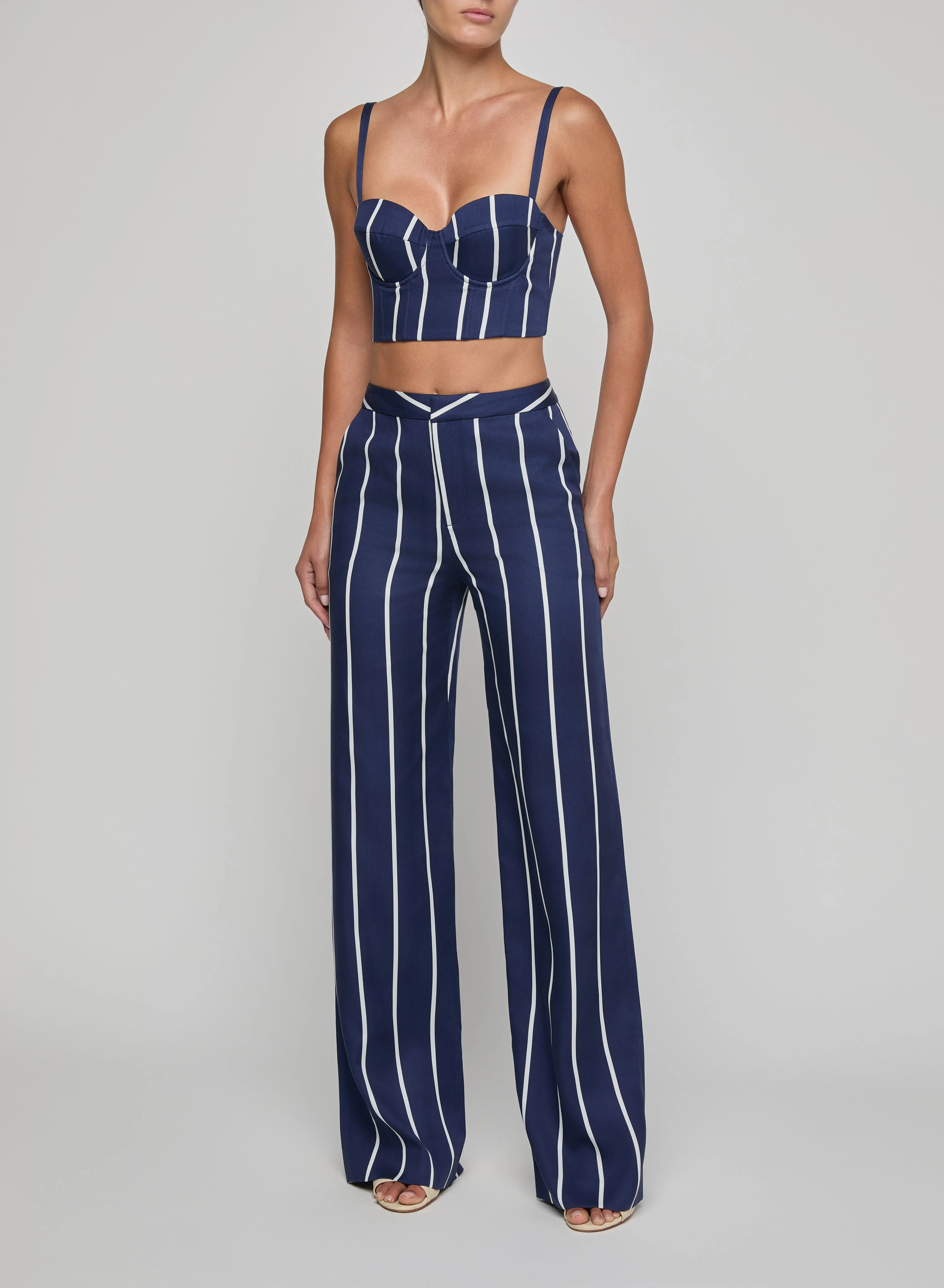 PRE-ORDER | L'agence - Livvy Straight-Leg Trouser - Midnight/White Stripe sold by Jessie Boutique product image thumbnail 4