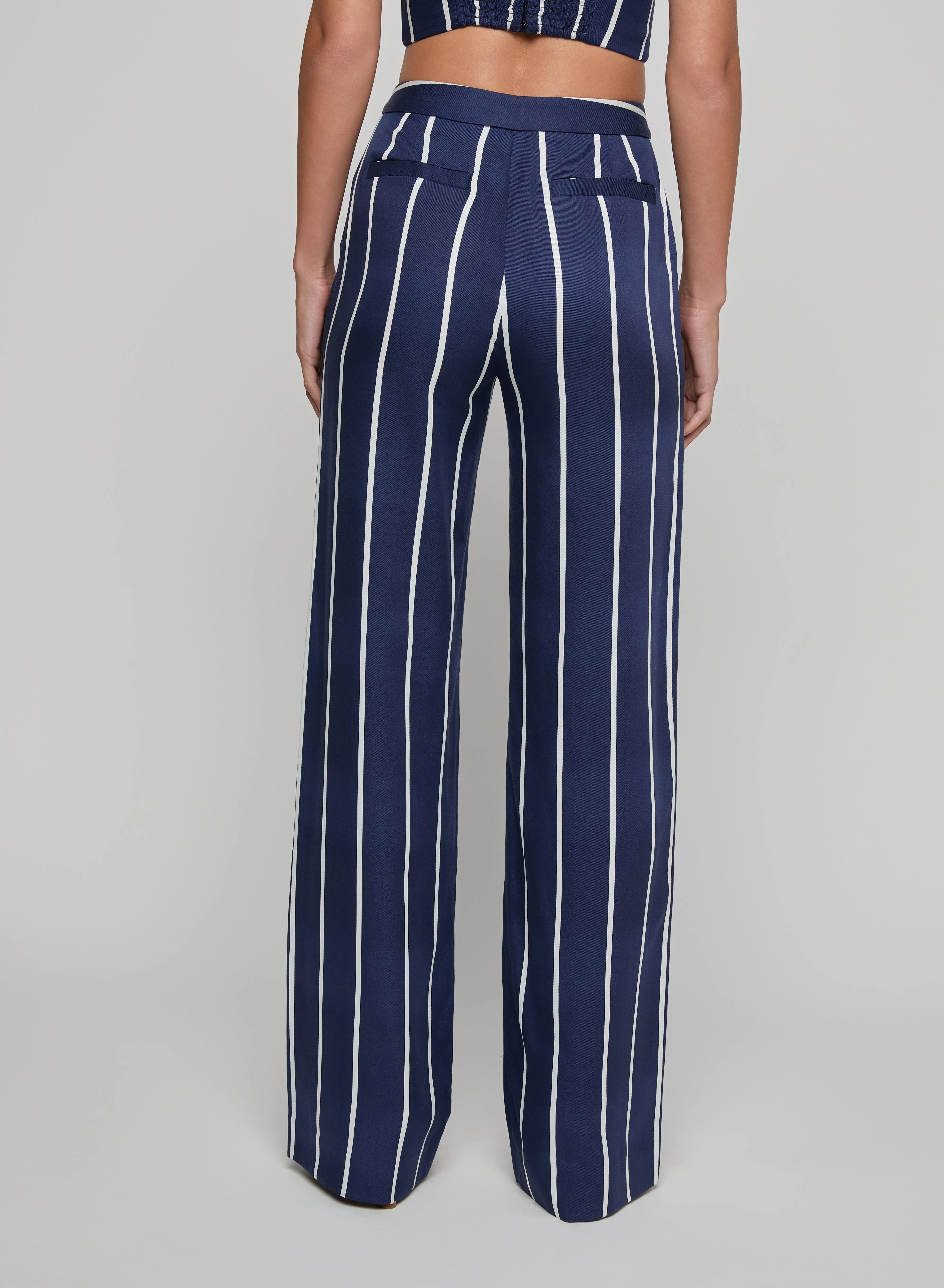 PRE-ORDER | L'agence - Livvy Straight-Leg Trouser - Midnight/White Stripe sold by Jessie Boutique product image thumbnail 2