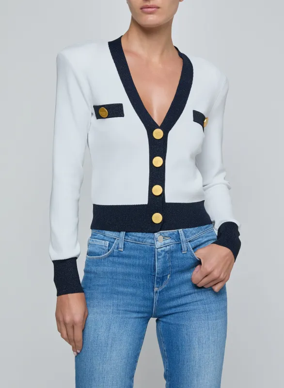 L'agence - Taya Cardigan - White/Midnight made by L'AGENCE