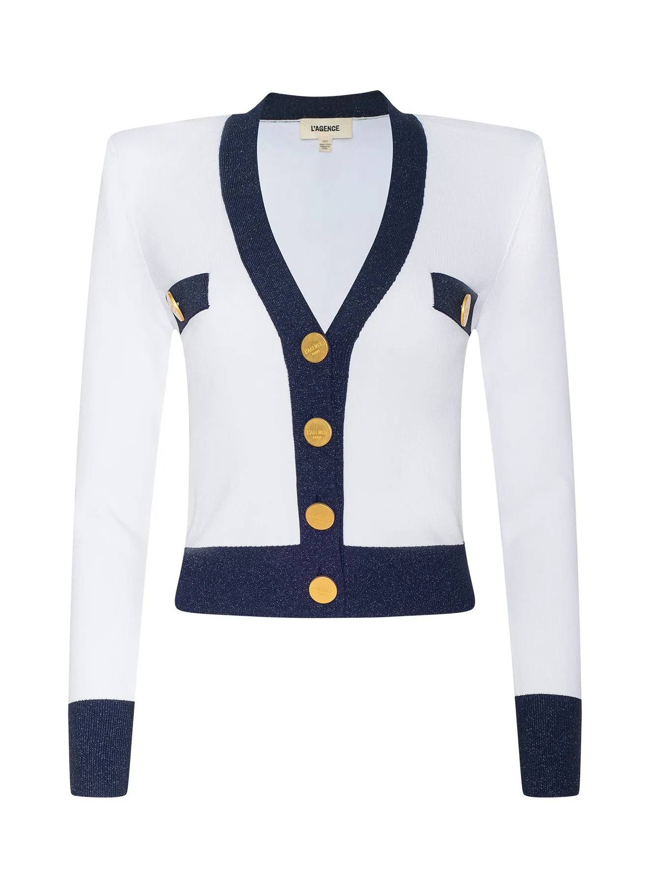 L'agence - Taya Cardigan - White/Midnight sold by Jessie Boutique product image thumbnail 5