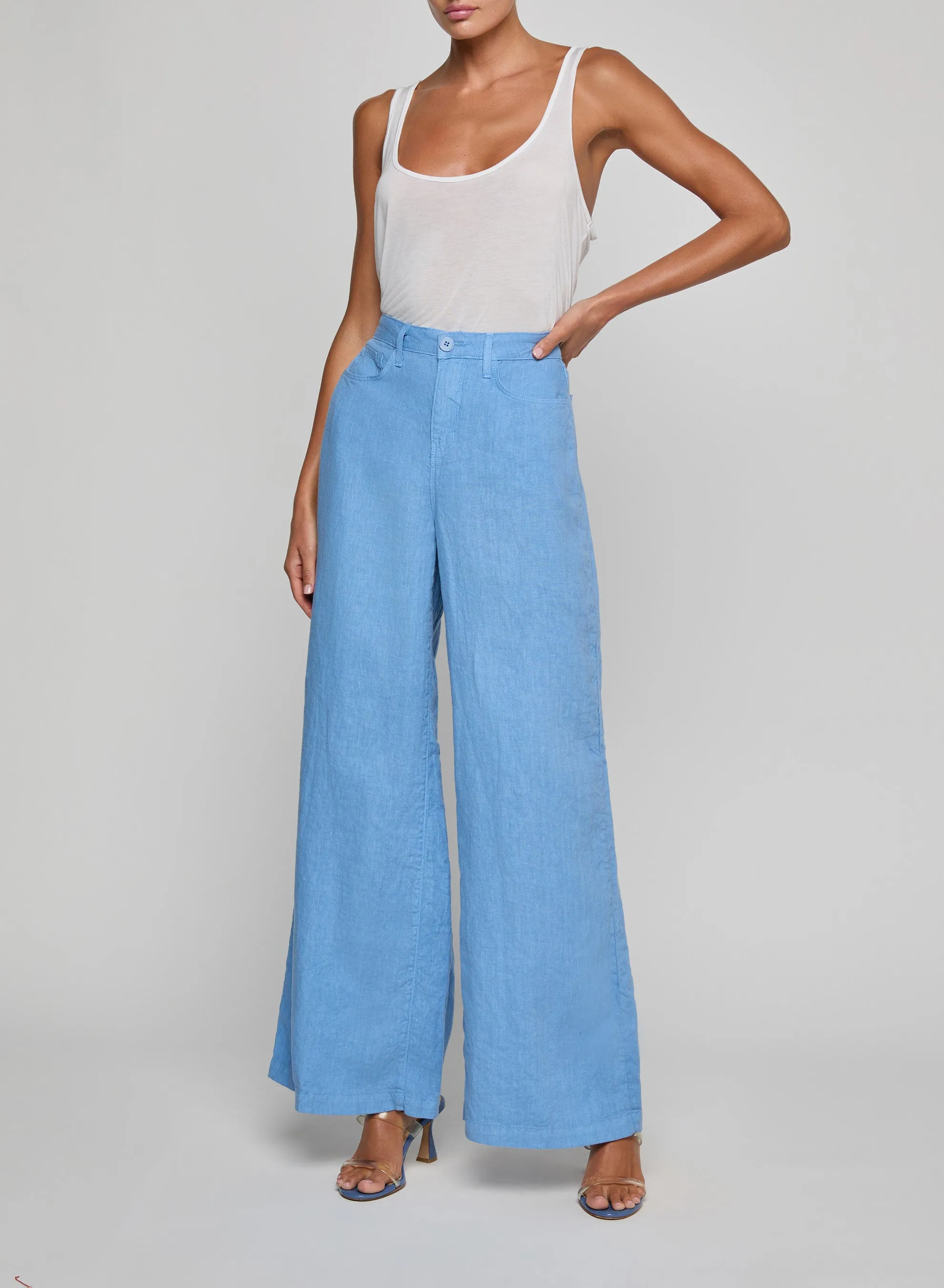 L'agence - Amara Linen Wide-Leg Pant - Allure Blue sold by Jessie Boutique product image thumbnail 4