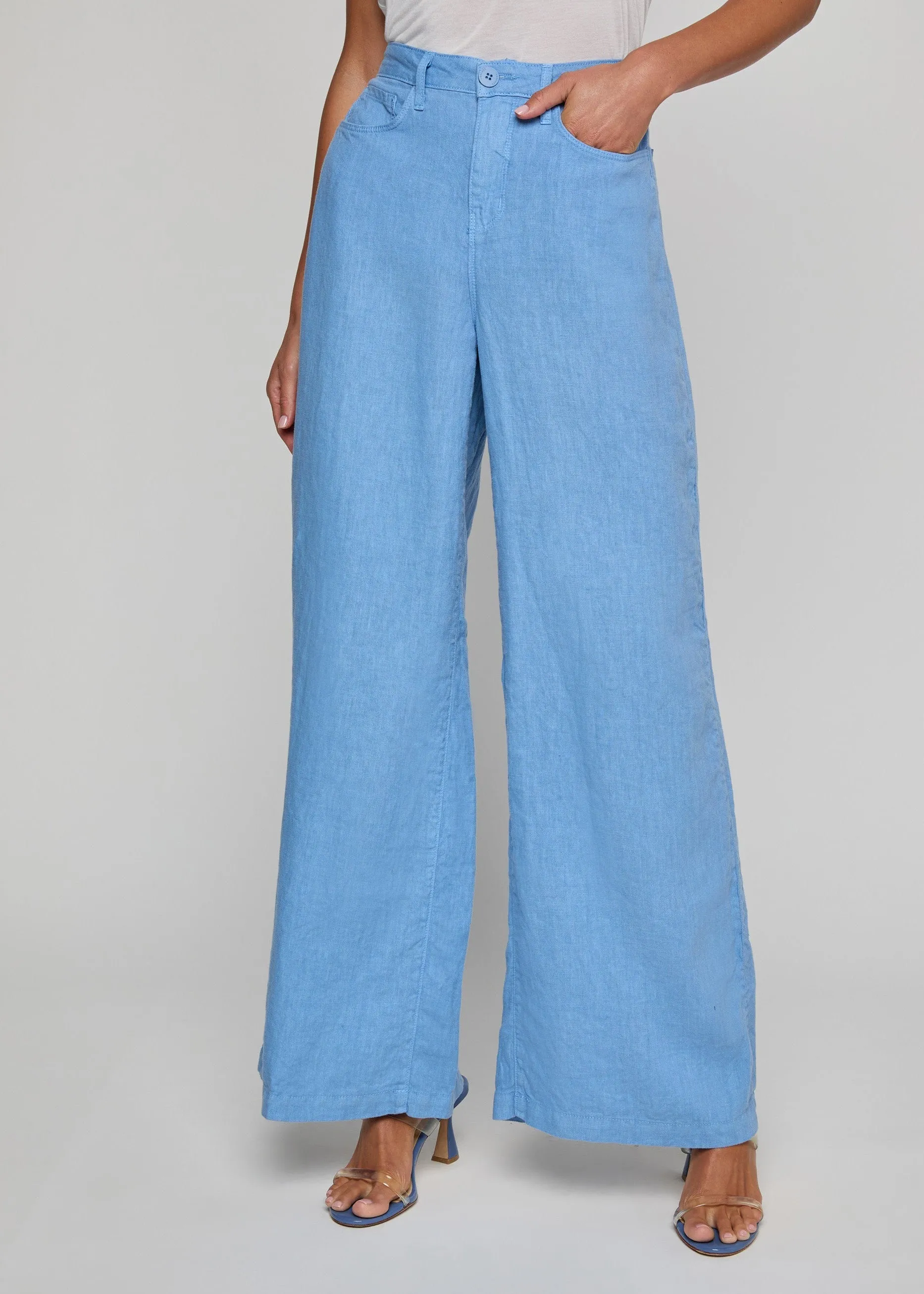 L'agence - Amara Linen Wide-Leg Pant - Allure Blue sold by Jessie Boutique