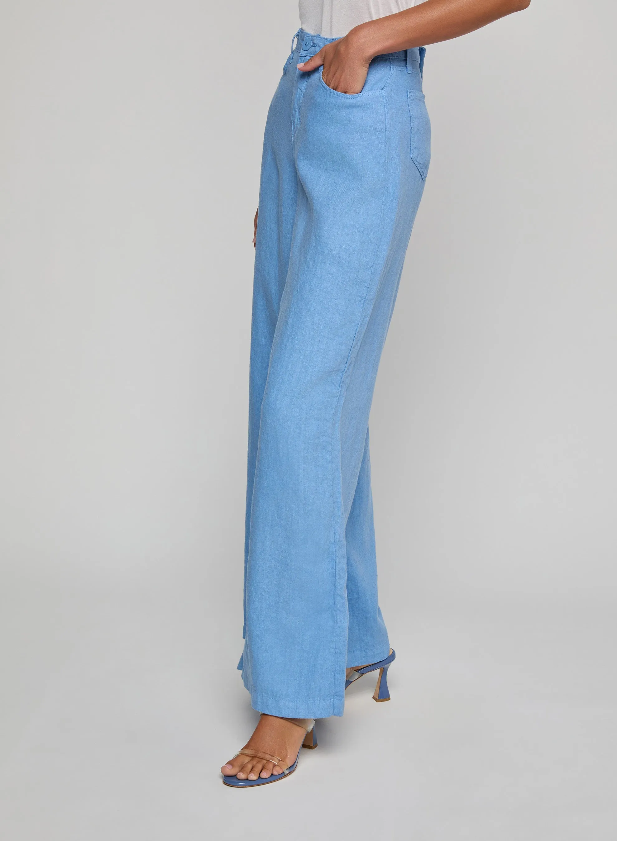 L'agence - Amara Linen Wide-Leg Pant - Allure Blue sold by Jessie Boutique product image thumbnail 2
