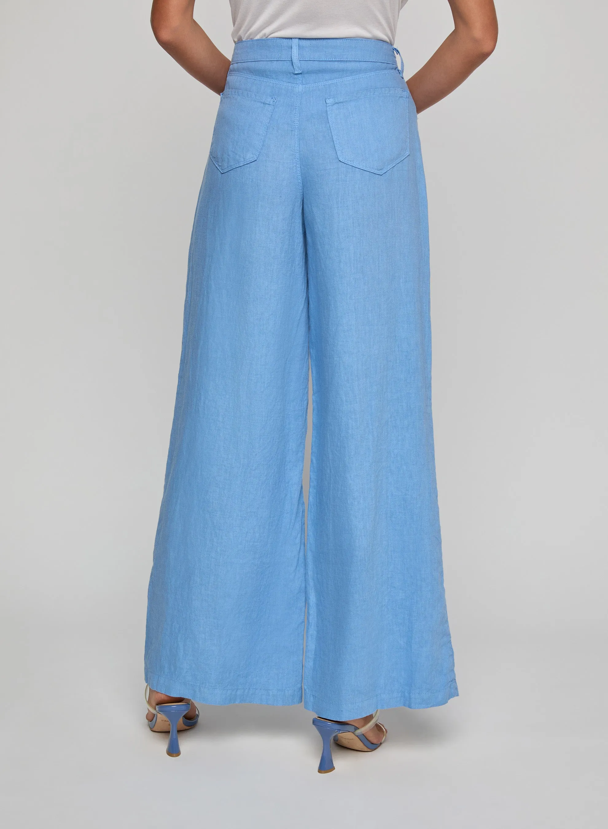 L'agence - Amara Linen Wide-Leg Pant - Allure Blue sold by Jessie Boutique product image thumbnail 3