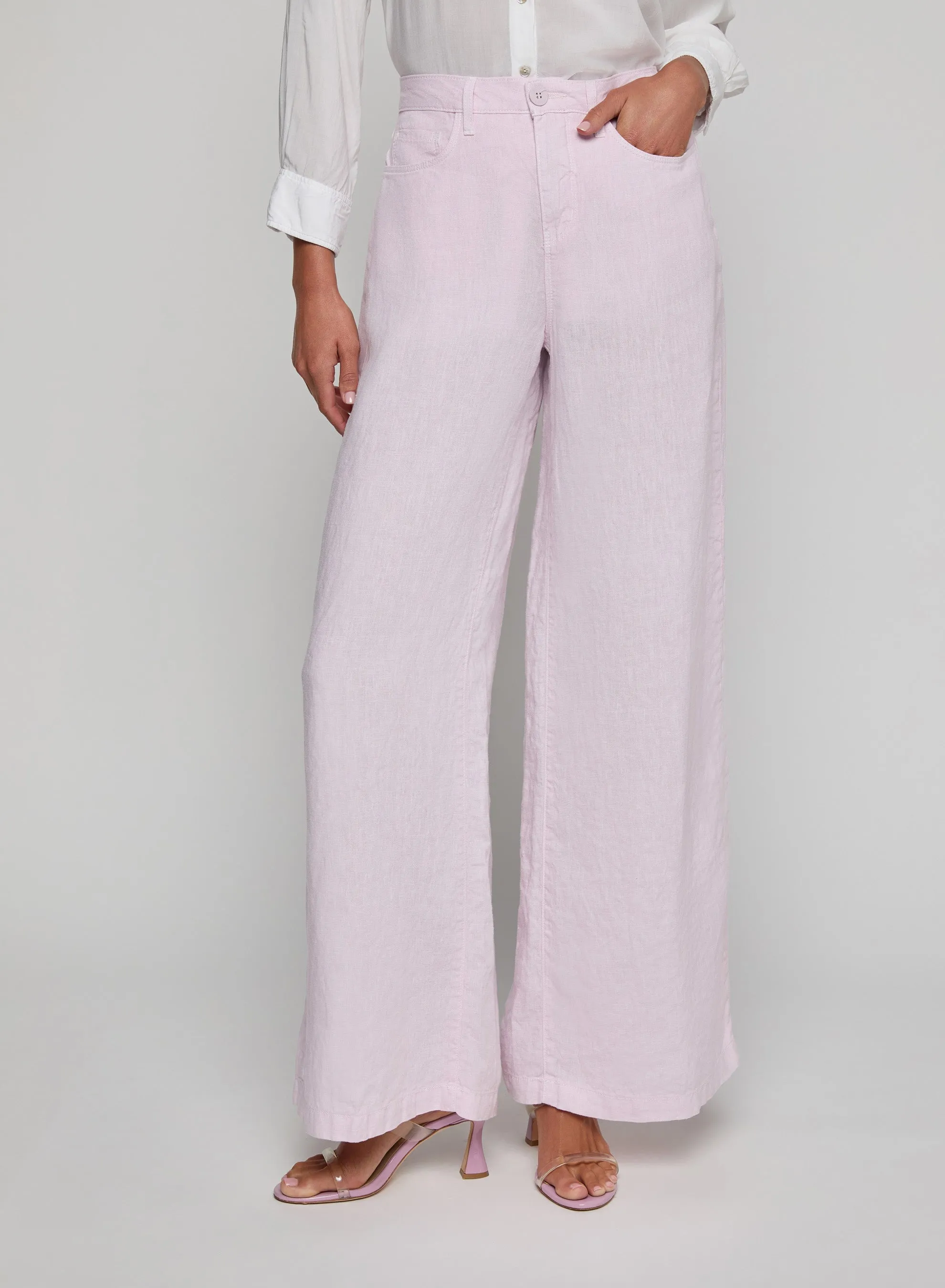 L'agence - Amara Linen Wide-Leg Pant - Icy Lilac sold by Jessie Boutique product image thumbnail 3