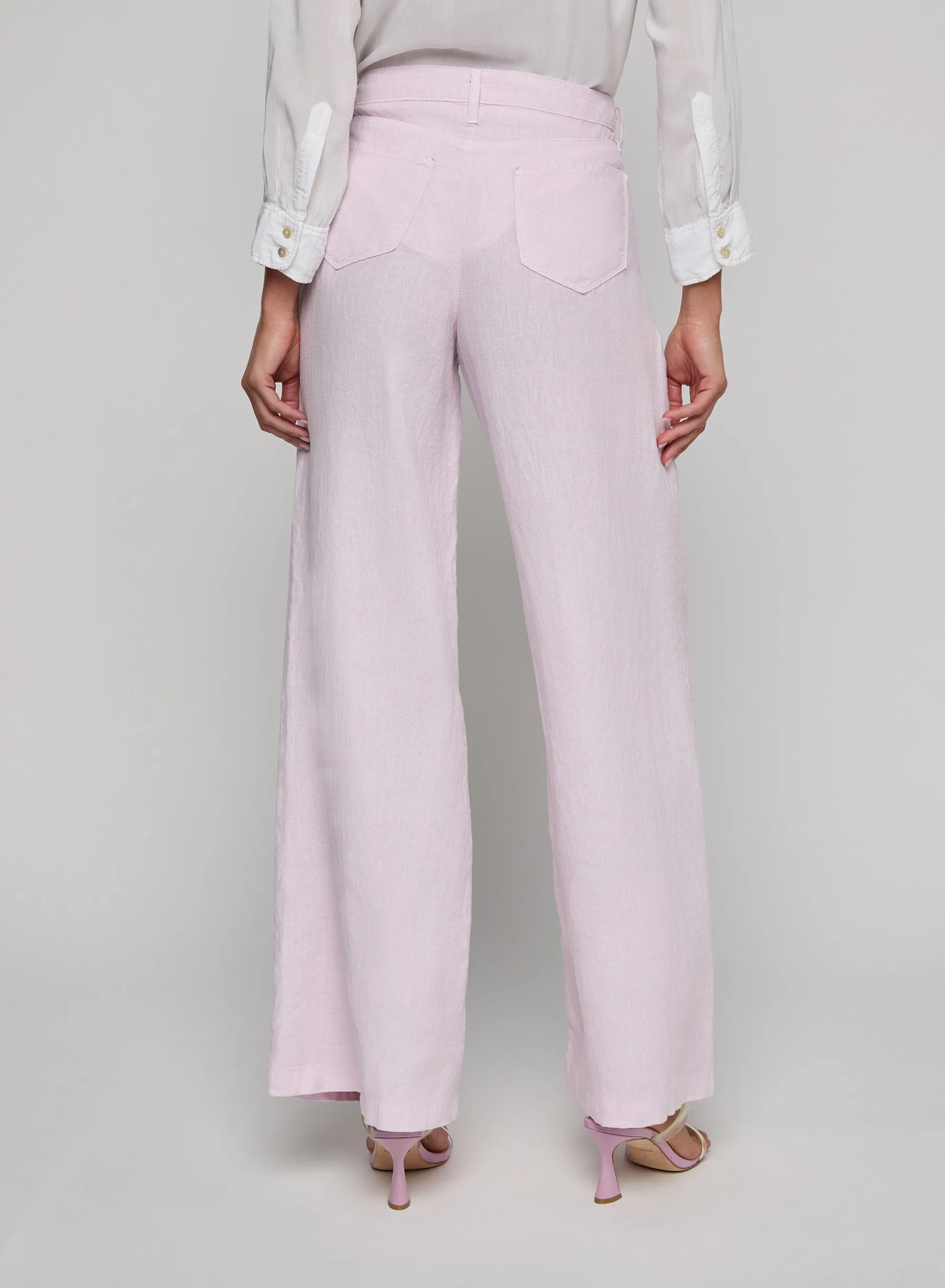 L'agence - Amara Linen Wide-Leg Pant - Icy Lilac sold by Jessie Boutique product image thumbnail 4
