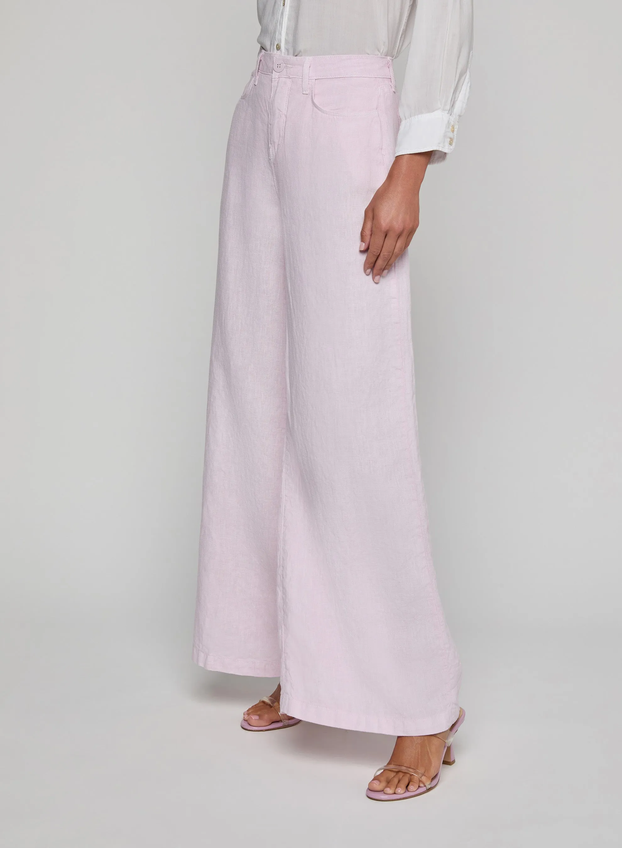 L'agence - Amara Linen Wide-Leg Pant - Icy Lilac sold by Jessie Boutique product image thumbnail 5