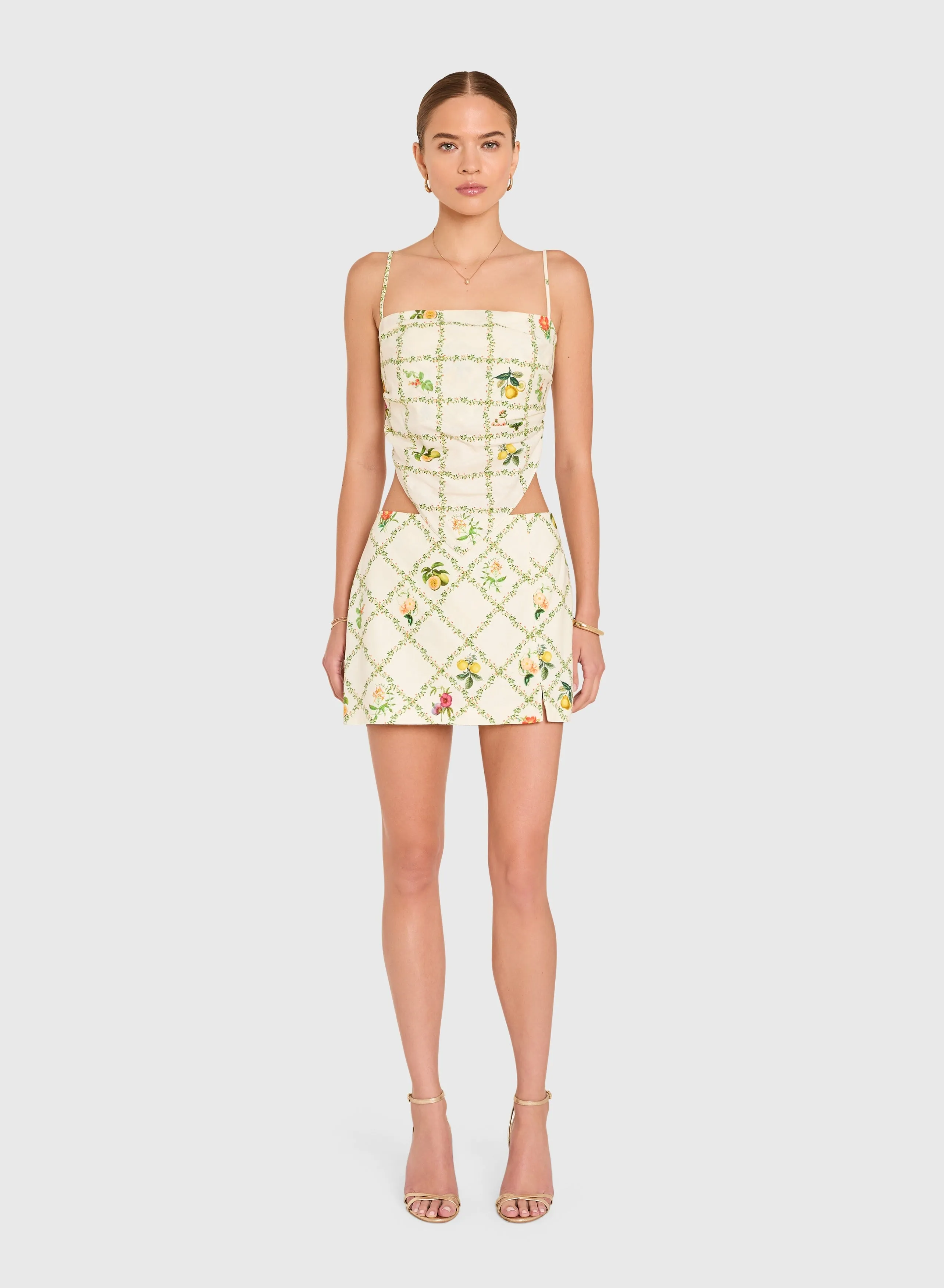 Amanda Uprichard - Juna Top - Trellis Print sold by Jessie Boutique