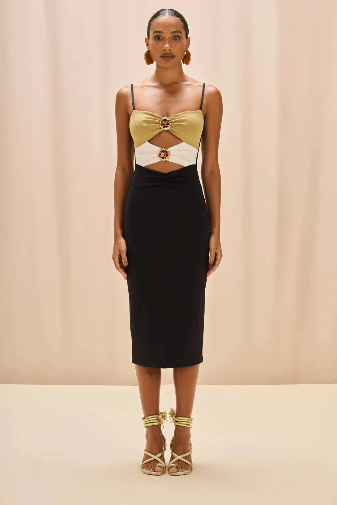 Patbo - Jade Knit Cut Out Midi Dress - Black sold by Jessie Boutique