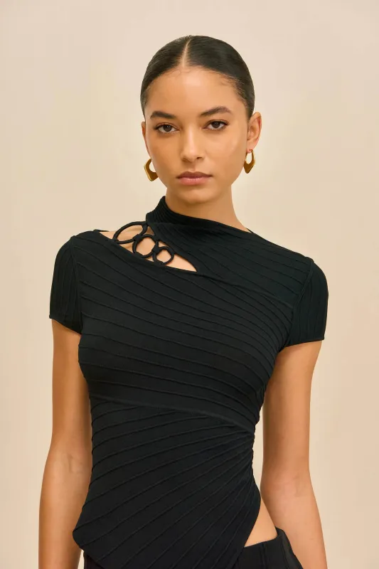 Cult Gaia - Nessi Knit Top - Black made by Cult Gaia