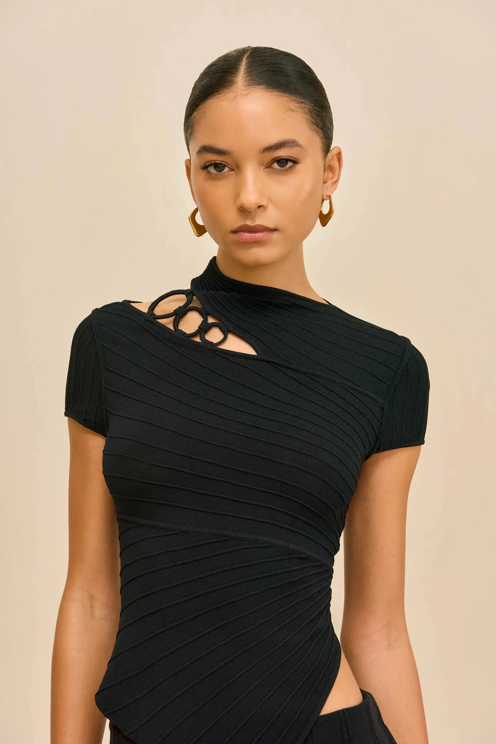 Cult Gaia - Nessi Knit Top - Black sold by Jessie Boutique