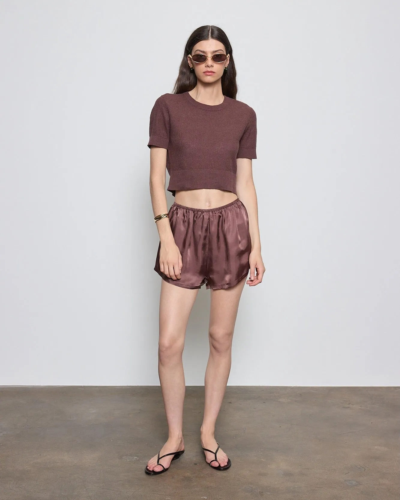 Enza Costa - Linen Open Knit Cropped S/S - Multiple Colors sold by Jessie Boutique product image thumbnail 2