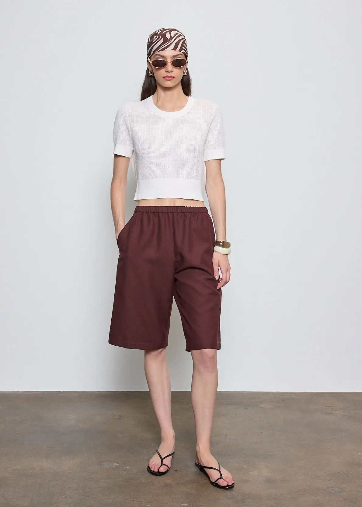 Enza Costa - Linen Open Knit Cropped S/S - Multiple Colors sold by Jessie Boutique product image thumbnail 5