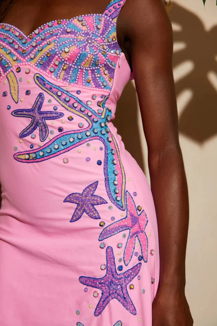 Oceanus - Crescent Shell Mini Dress - Pink sold by Jessie Boutique product image thumbnail 4