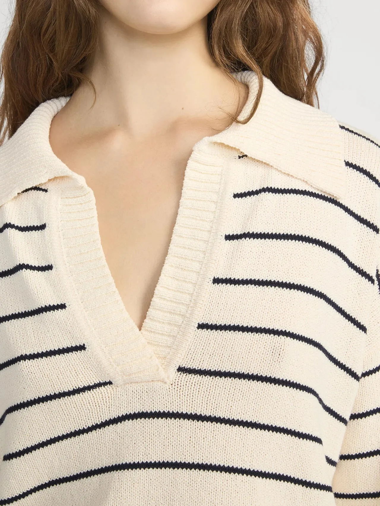 Frame - The Striped Easy Pullover - Cream Multi sold by Jessie Boutique product image thumbnail 2