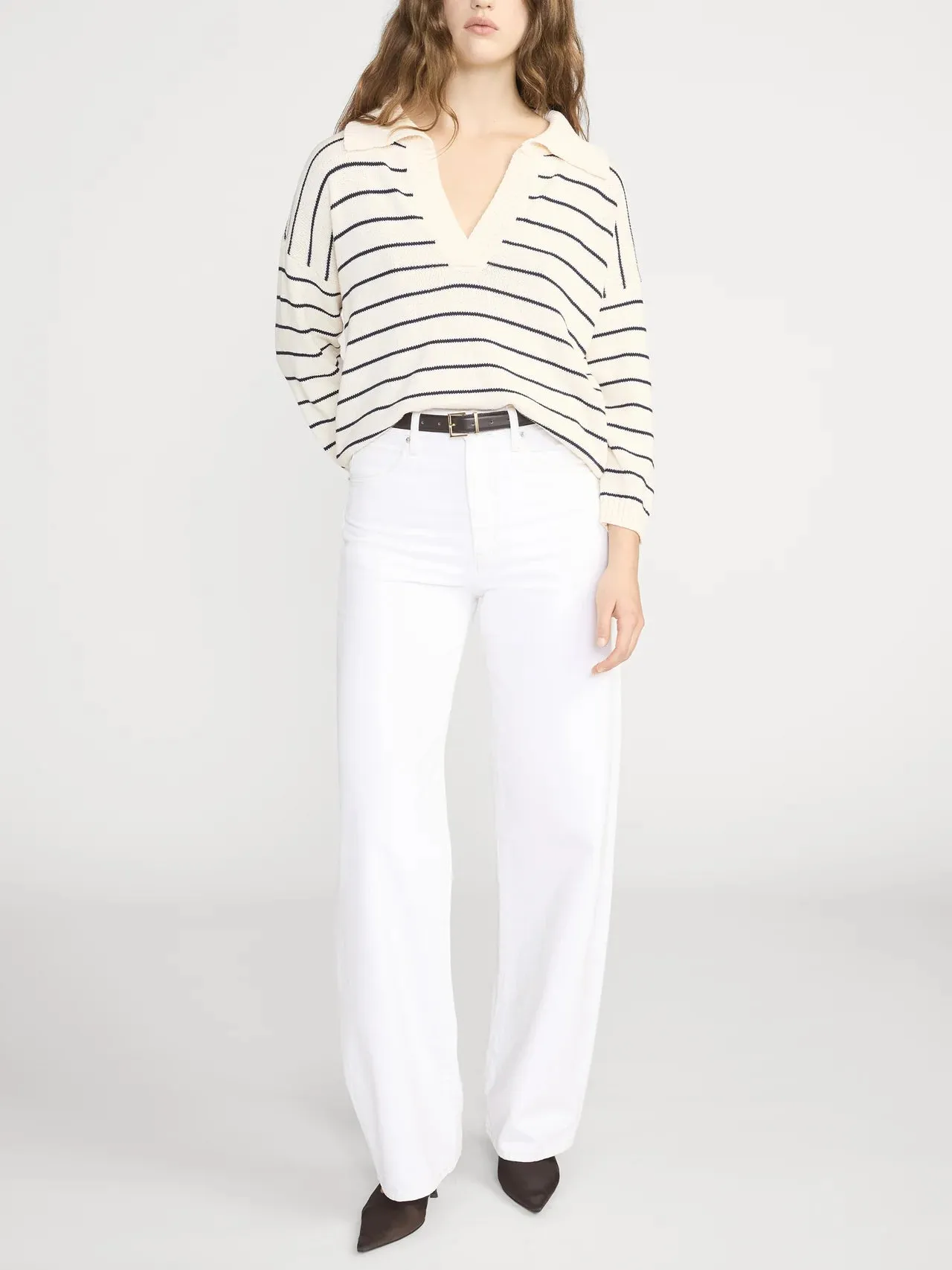 Frame - The Striped Easy Pullover - Cream Multi sold by Jessie Boutique product image thumbnail 3