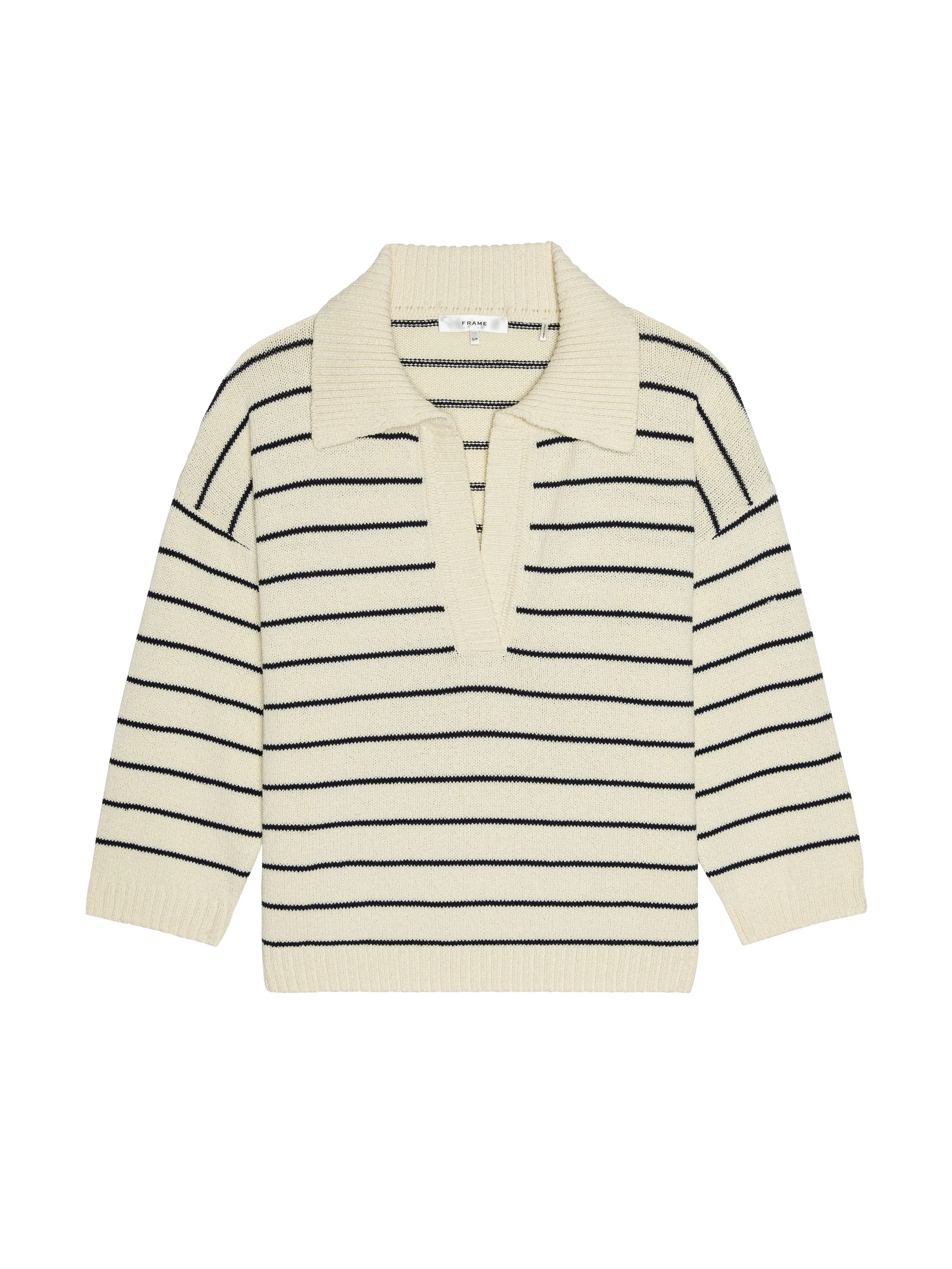 Frame - The Striped Easy Pullover - Cream Multi sold by Jessie Boutique product image thumbnail 4
