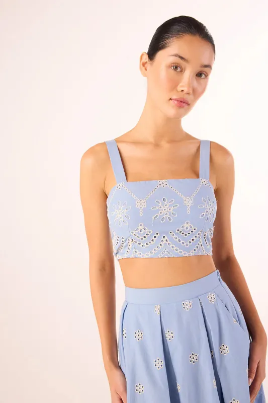 Misa - Lois Top - Periwinkle Scallop made by Jessie Boutique