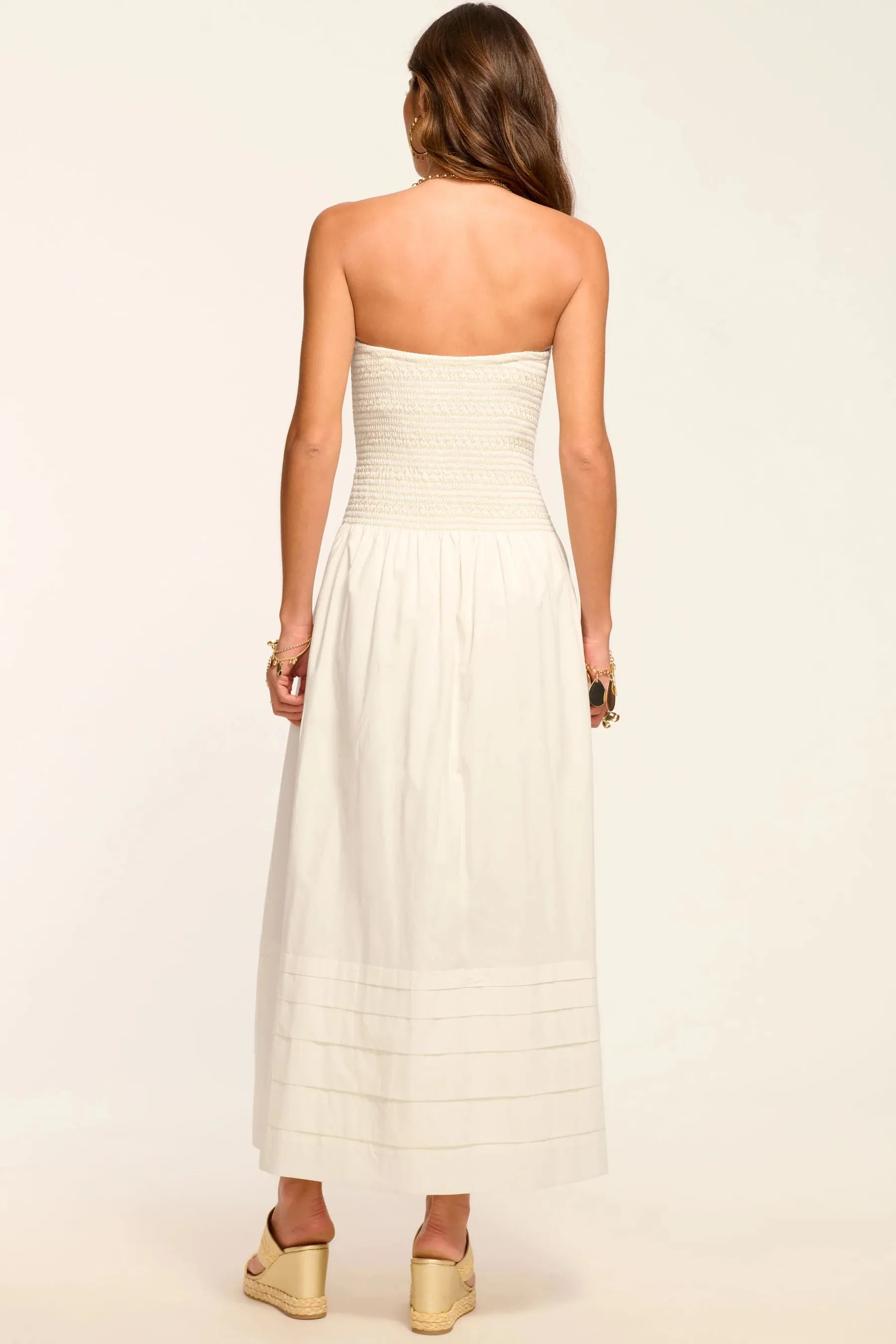 Ramy Brook - Jace Cotton Poplin Smocked Maxi Dress - White sold by Jessie Boutique product image thumbnail 4