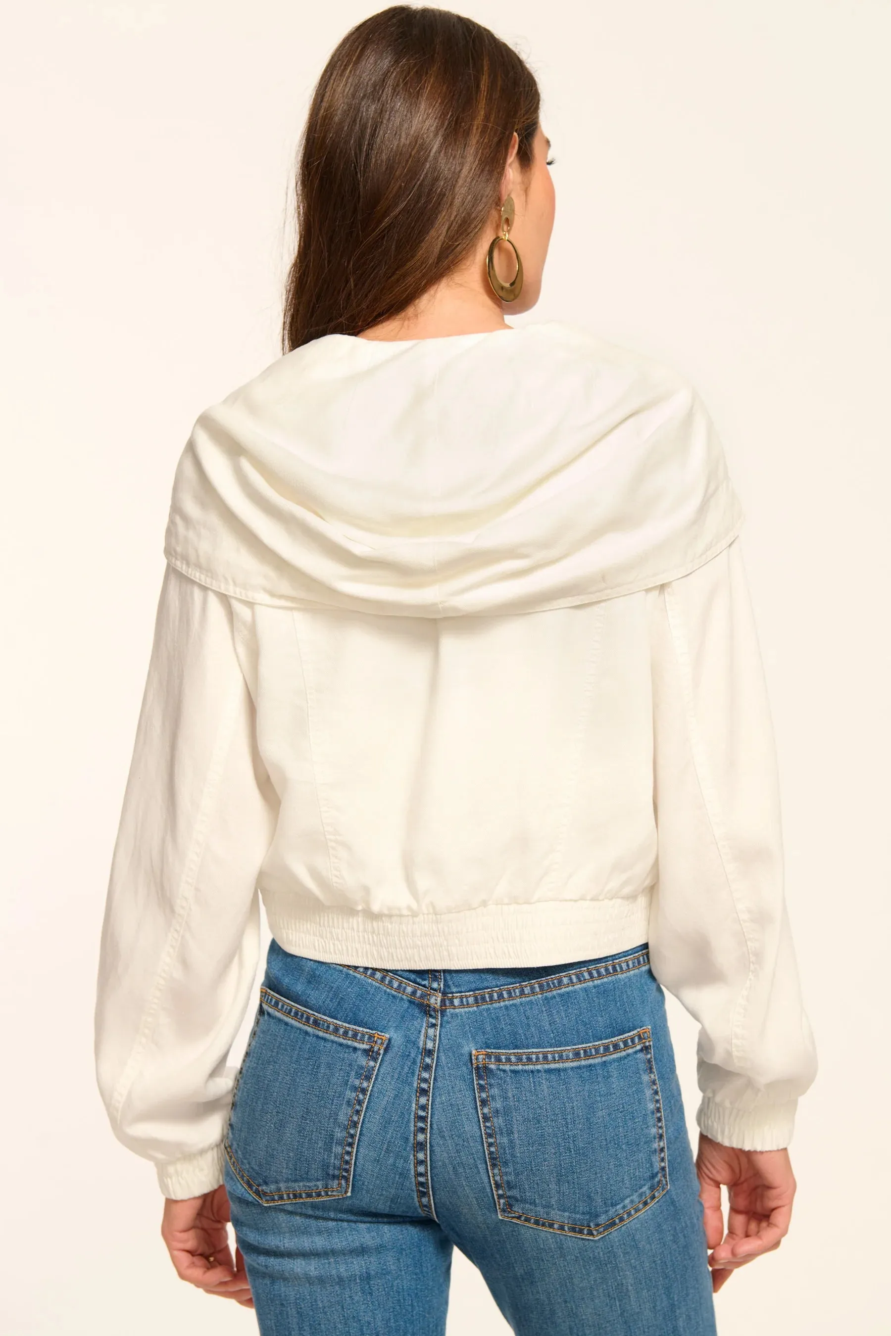 Ramy Brook - Juliana Cropped Hoodie Jacket - Ivory sold by Jessie Boutique product image thumbnail 4