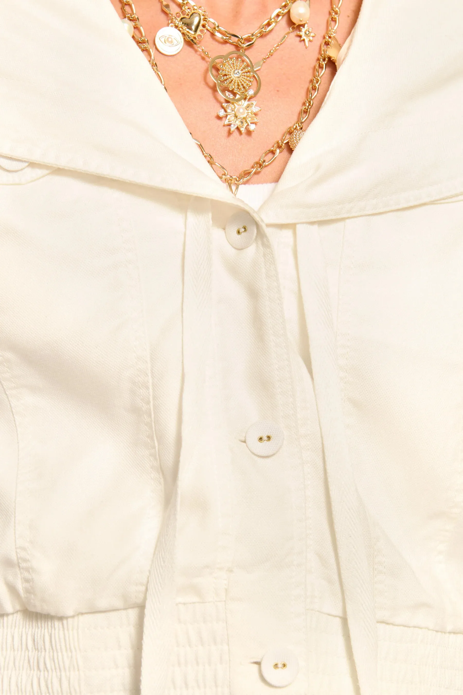 Ramy Brook - Juliana Cropped Hoodie Jacket - Ivory sold by Jessie Boutique product image thumbnail 2