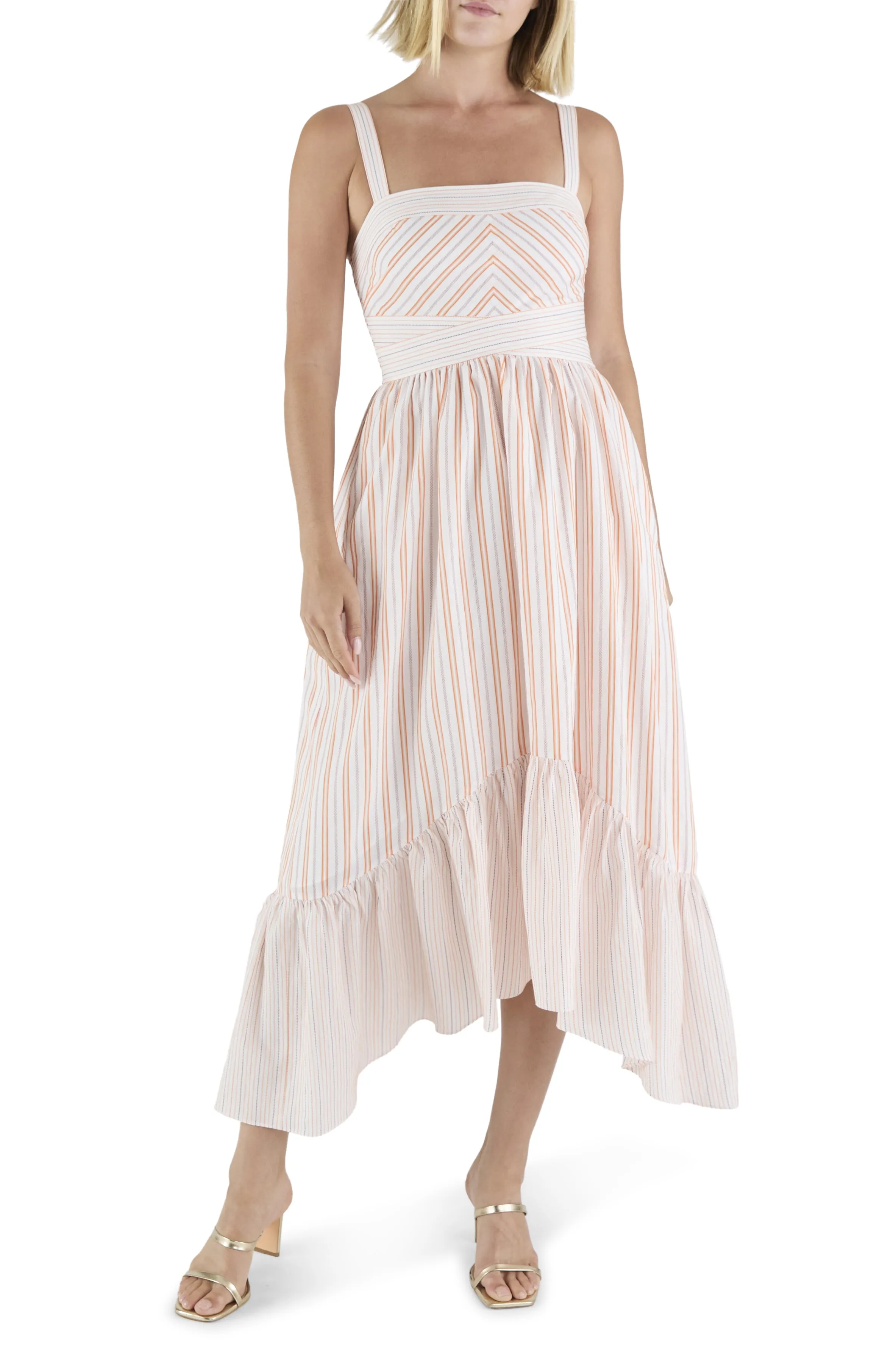 Ramy Brook - Nadia Printed Midi Dress - Sunset Orange sold by Jessie Boutique product image thumbnail 2