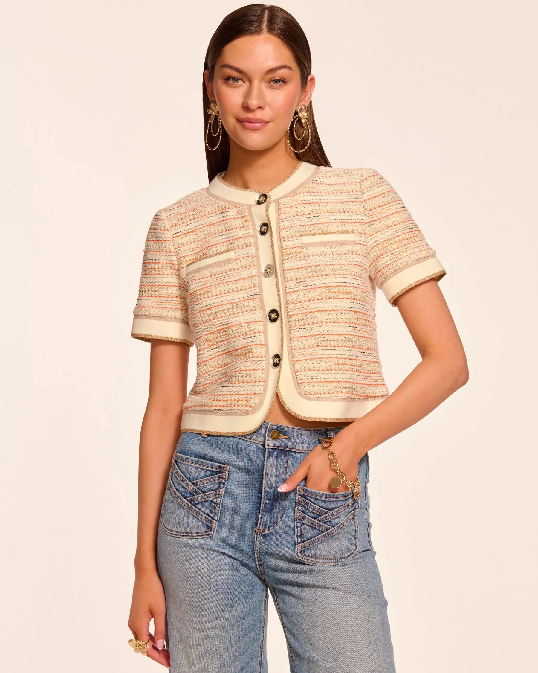 Ramy Brook - Sterling Tweed Jacket - Orange Tweed sold by Jessie Boutique