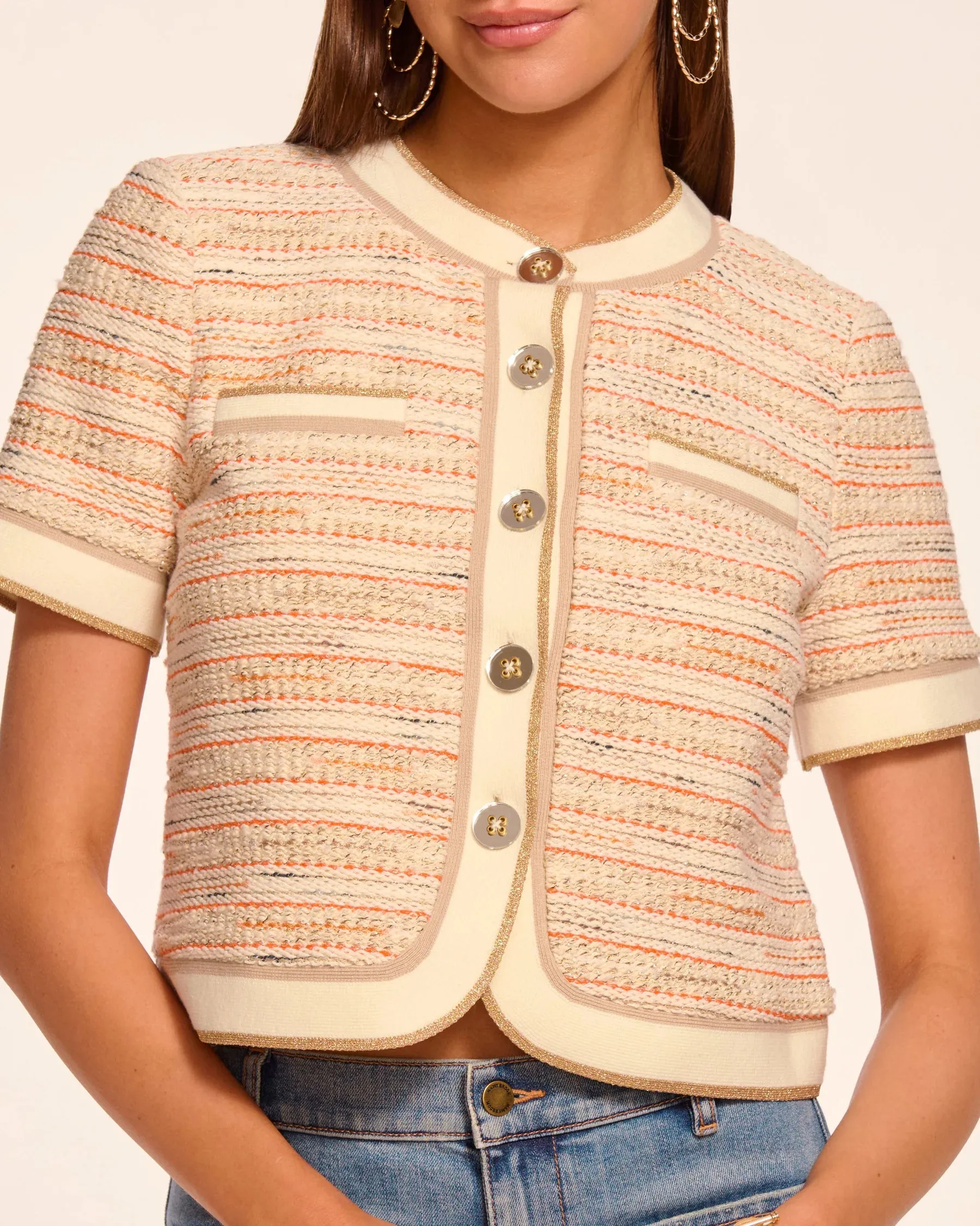 Ramy Brook - Sterling Tweed Jacket - Orange Tweed sold by Jessie Boutique product image thumbnail 2