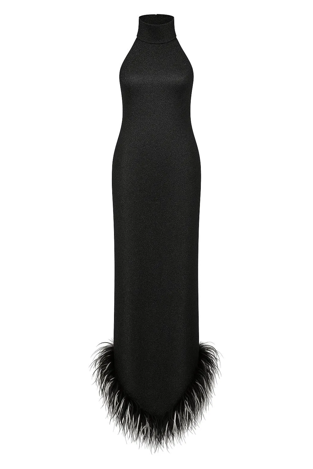 Oséree - Lumière Bicolor Plumage Turtleneck - Black Lumière sold by Jessie Boutique