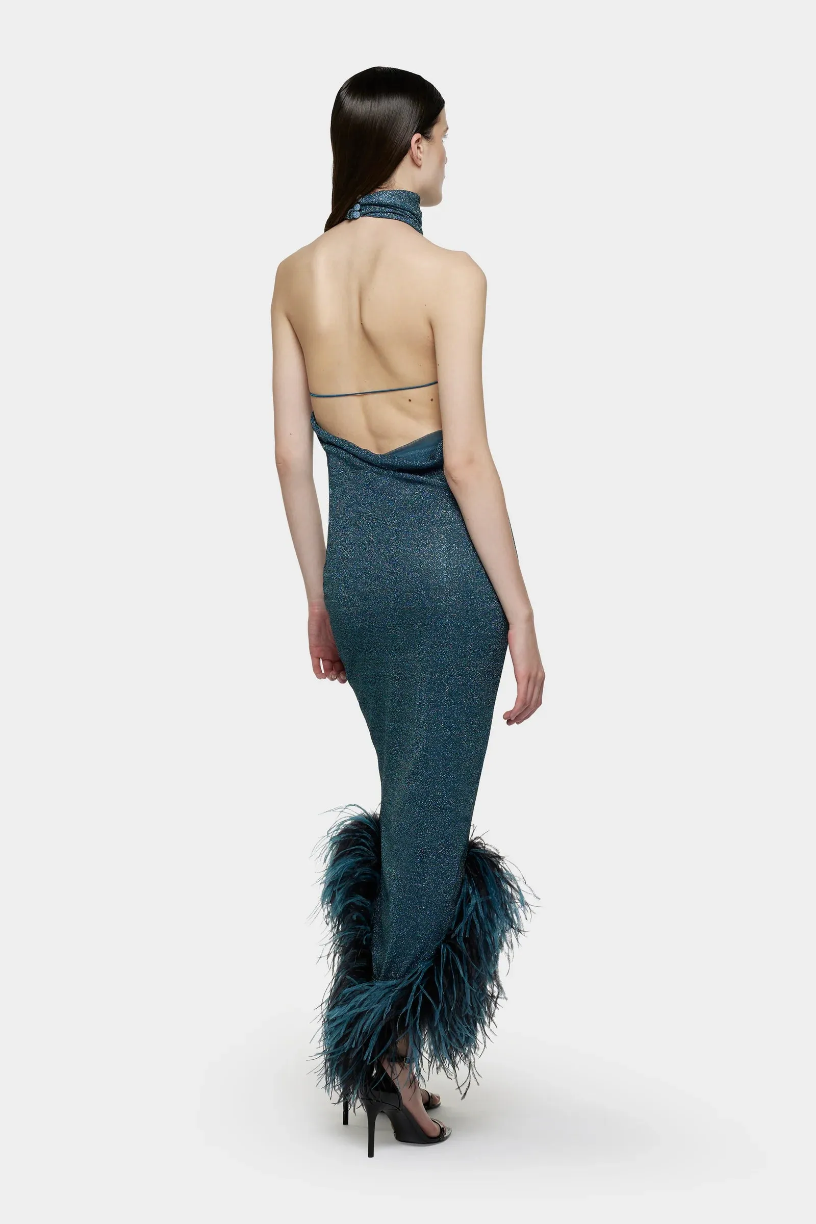Oséree - Lumière Plumage Turtleneck Long Dress - Peacock Lumière sold by Jessie Boutique product image thumbnail 2