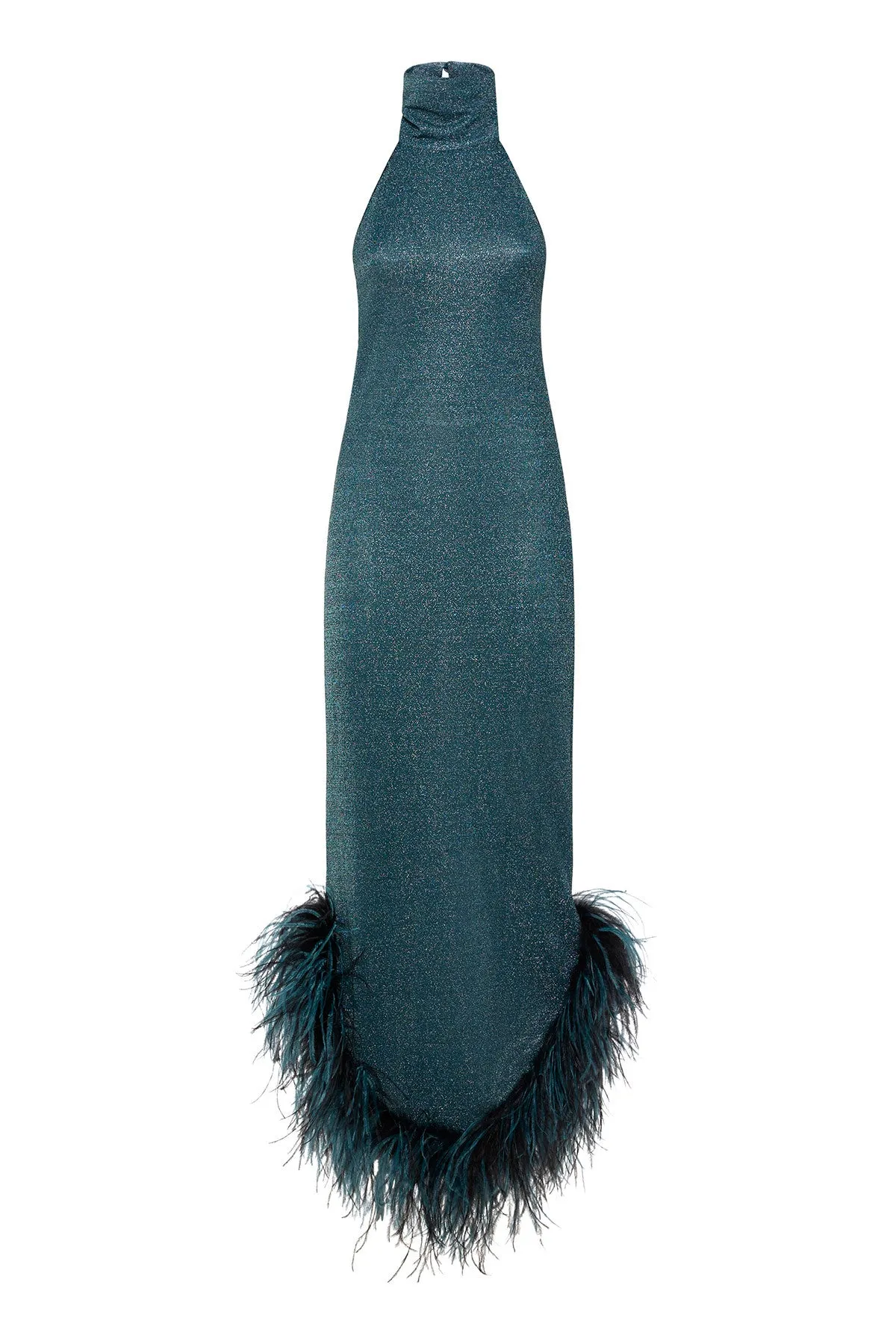 Oséree - Lumière Plumage Turtleneck Long Dress - Peacock Lumière sold by Jessie Boutique product image thumbnail 3