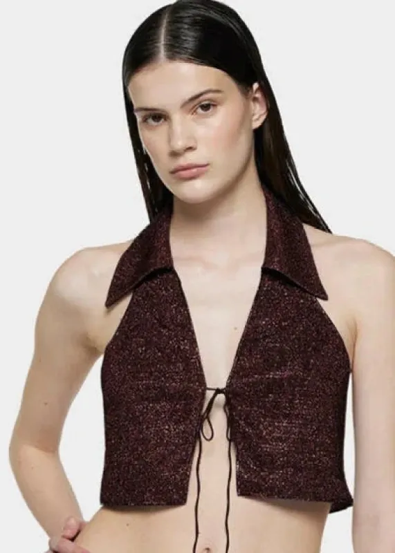 Oséree - Lumière Polo Top - Chocolate made by Oséree