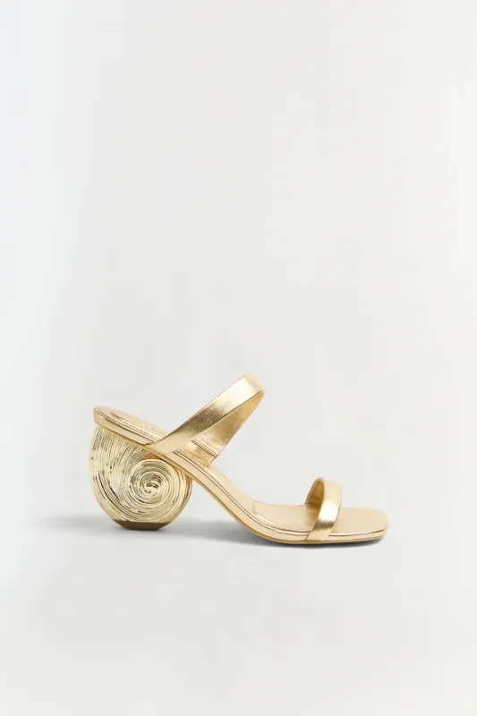 Simkhai - Marion Metallic Leather Shell Heel - Gold made by Simkhai