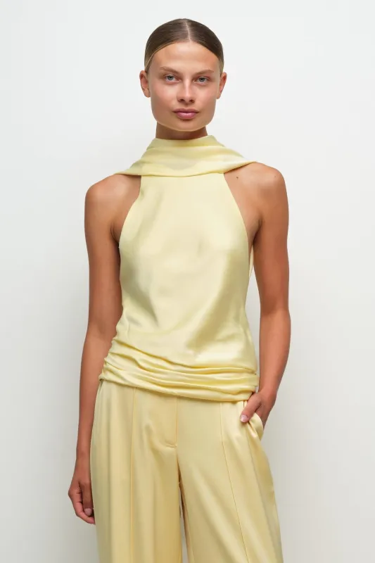 Simkhai - Samira Satin Cape Top - Buttercream made by Simkhai