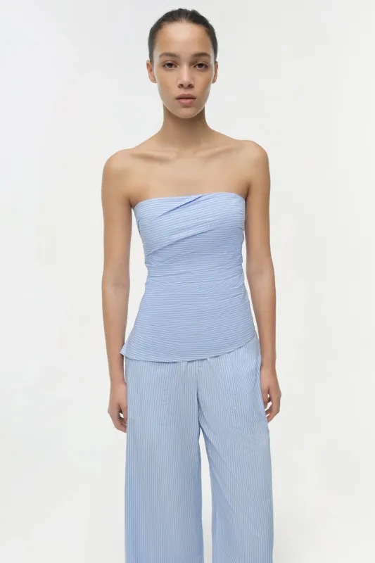 Simkhai - Emerson Ruched Bustier Top - Periwinkle Stripe made by Simkhai