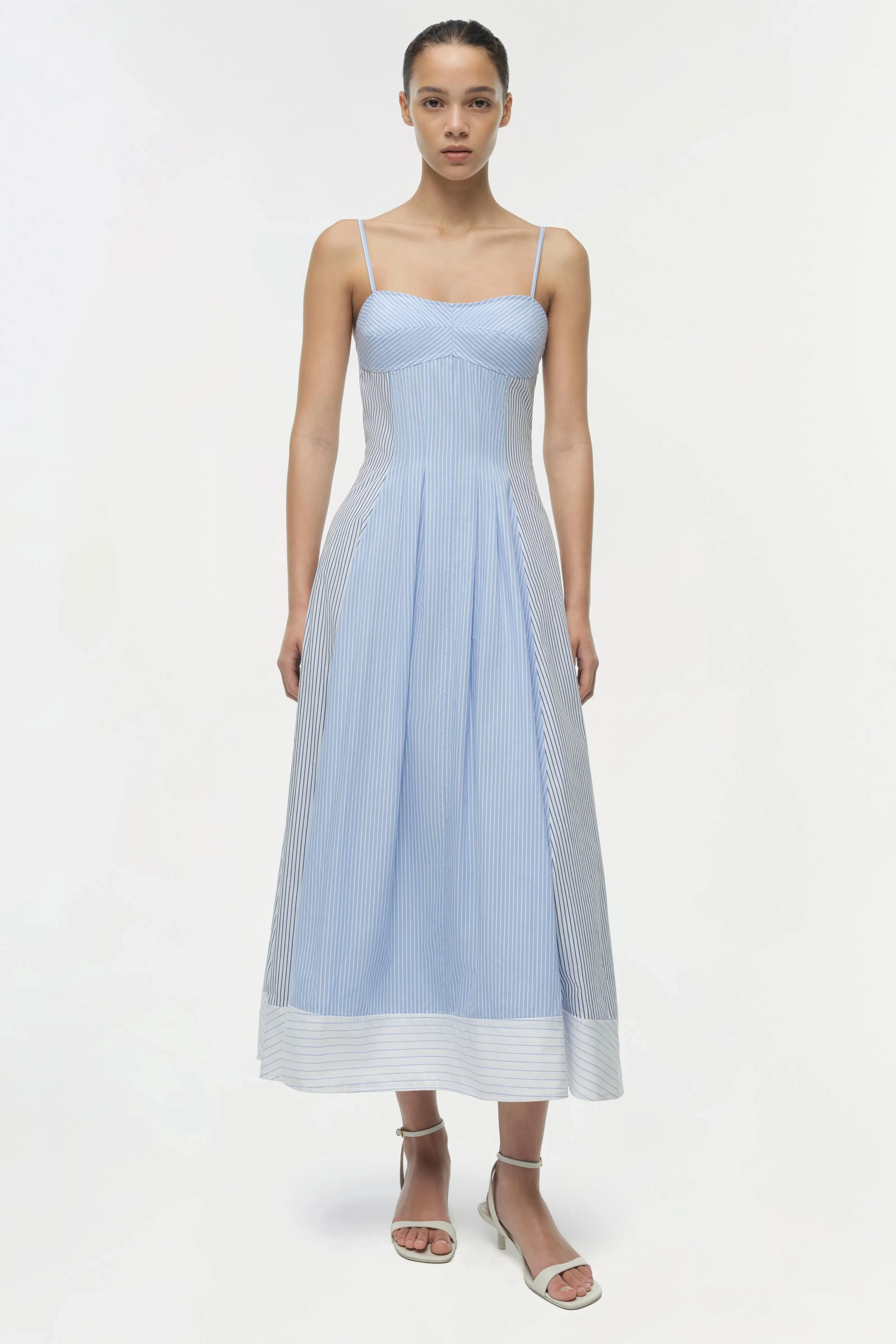 Simkhai - Chamberlain Cotton Midi Dress - Periwinkle Multi Stripe sold by Jessie Boutique
