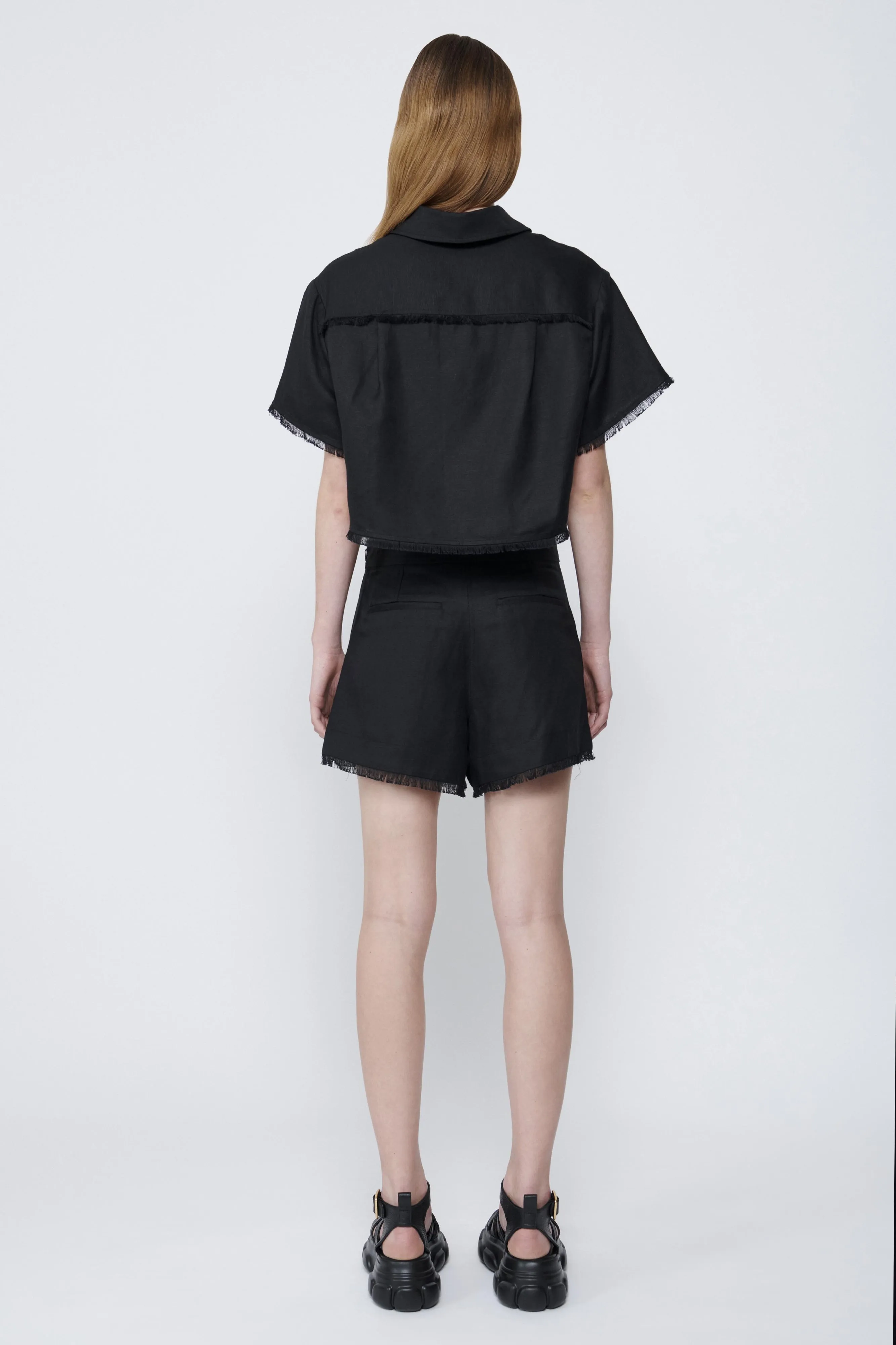 Simkhai - Solange Cropped Shirt - Black sold by Jessie Boutique product image thumbnail 4