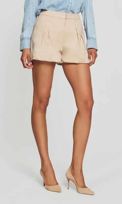 Generation Love - Oria Cotton Sateen Bubble Shorts - Light Khaki made by Generation Love