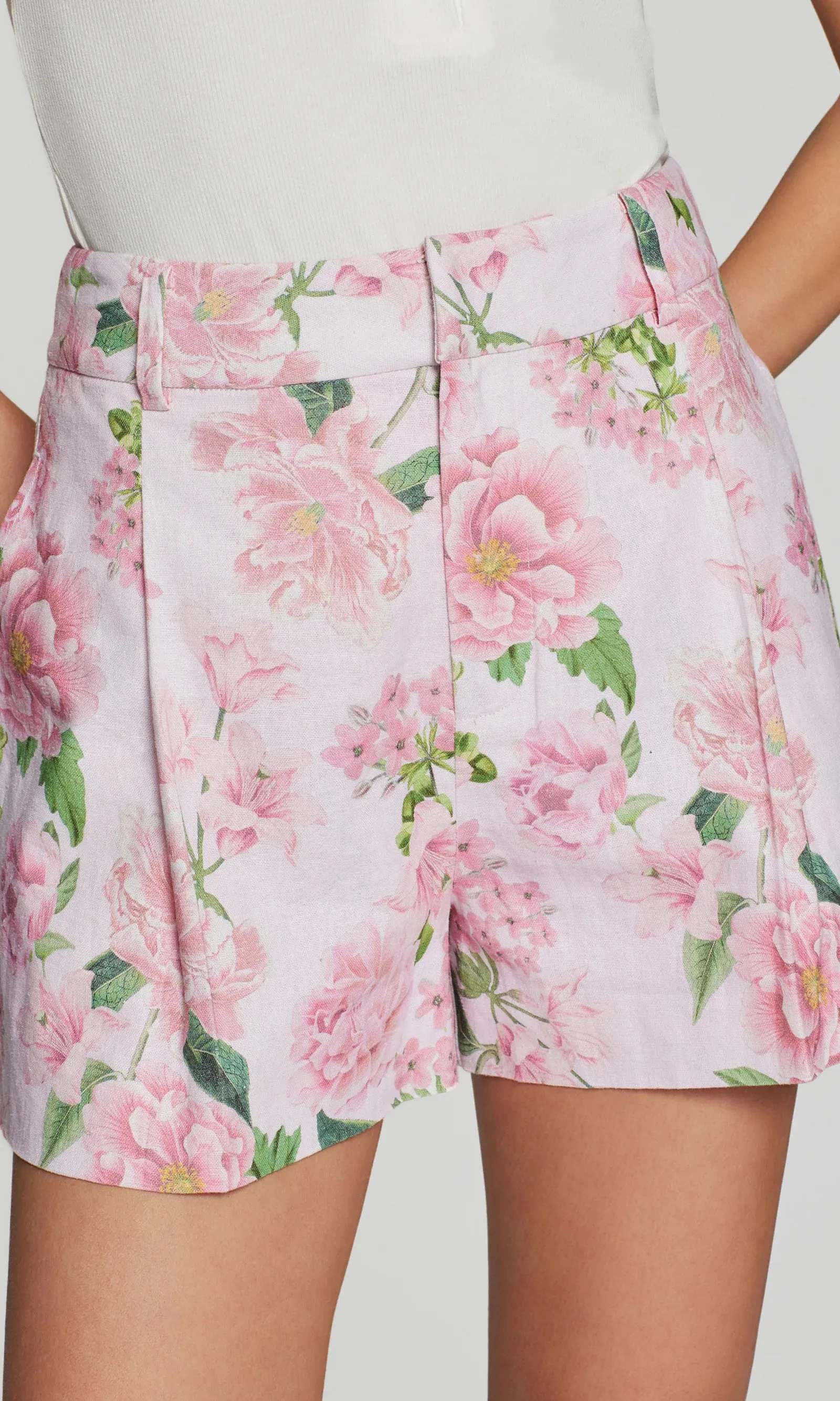 Generation Love - Sena Floral Linen Shorts - Pink Petal Dream sold by Jessie Boutique product image thumbnail 2