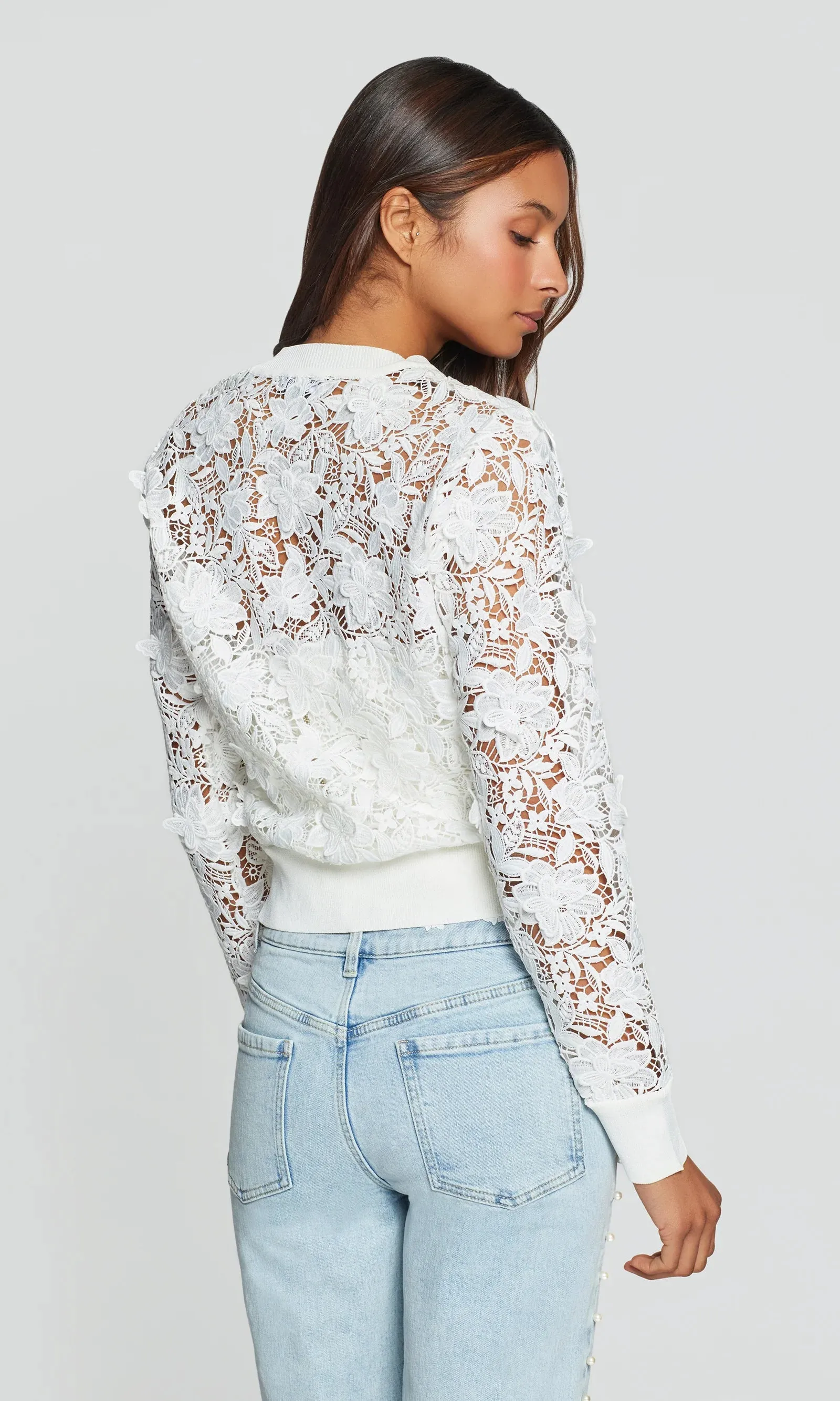 Generation Love - Erin 3D Butterfly Lace Cardigan - White sold by Jessie Boutique product image thumbnail 4