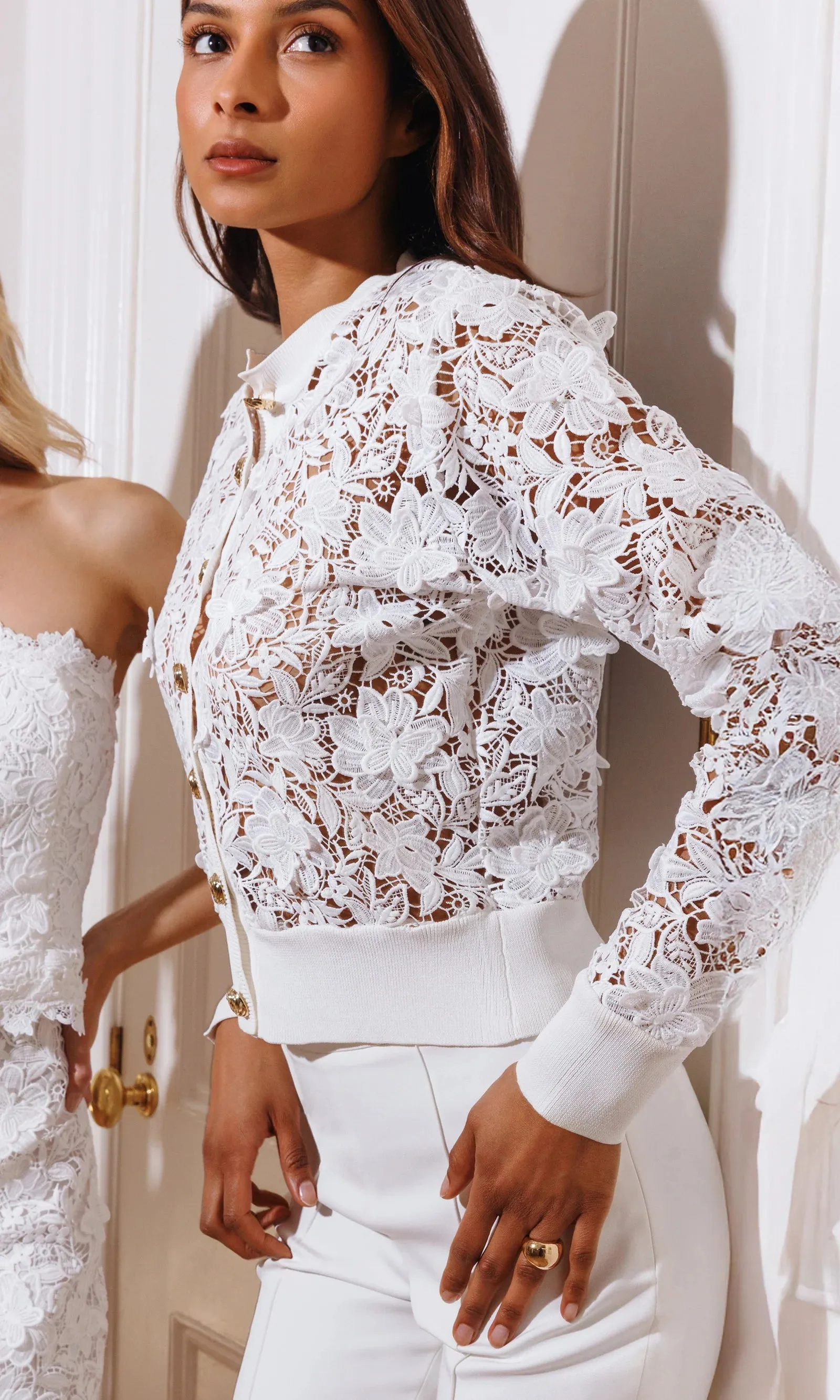 Generation Love - Erin 3D Butterfly Lace Cardigan - White sold by Jessie Boutique