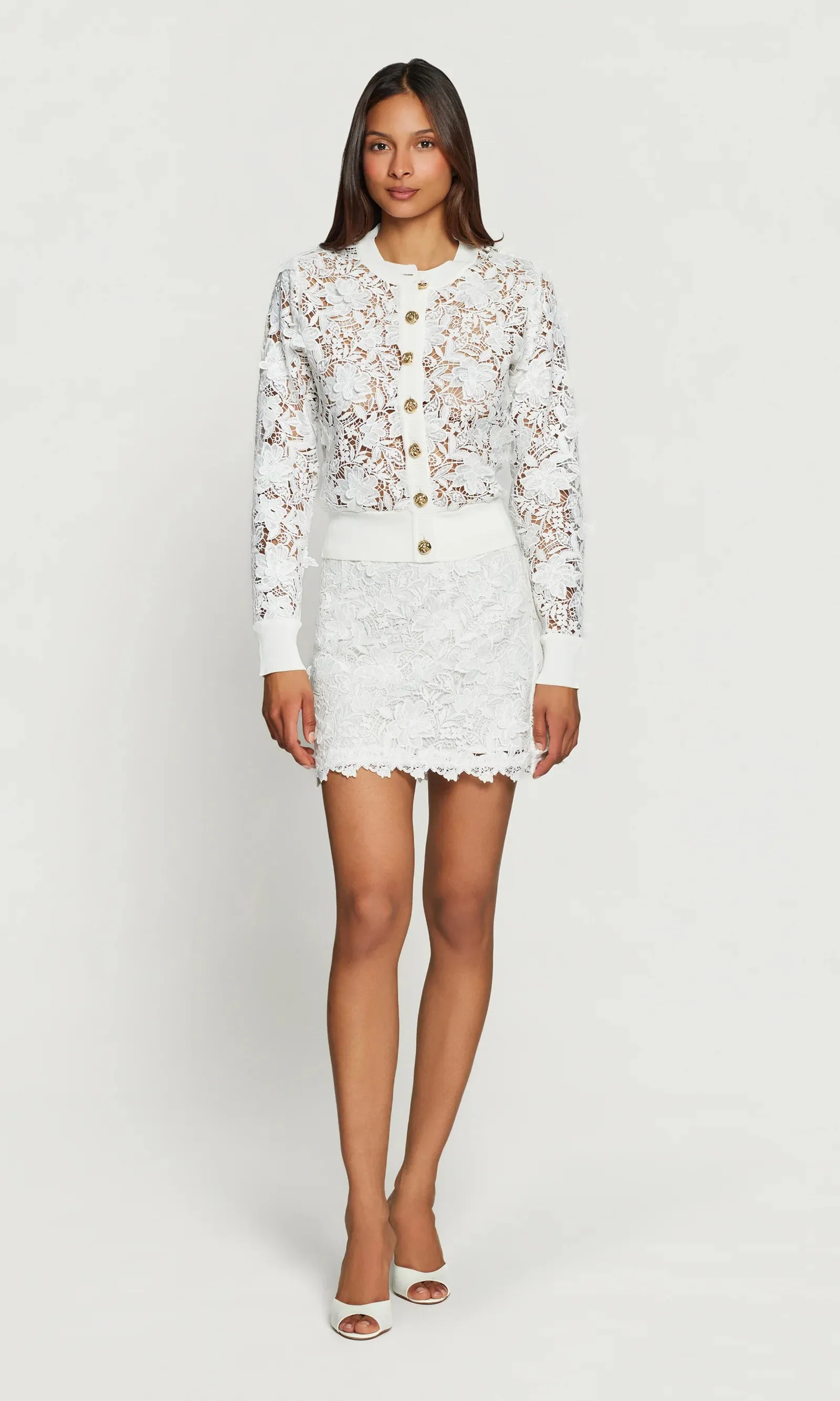 Generation Love - Erin 3D Butterfly Lace Cardigan - White sold by Jessie Boutique product image thumbnail 3