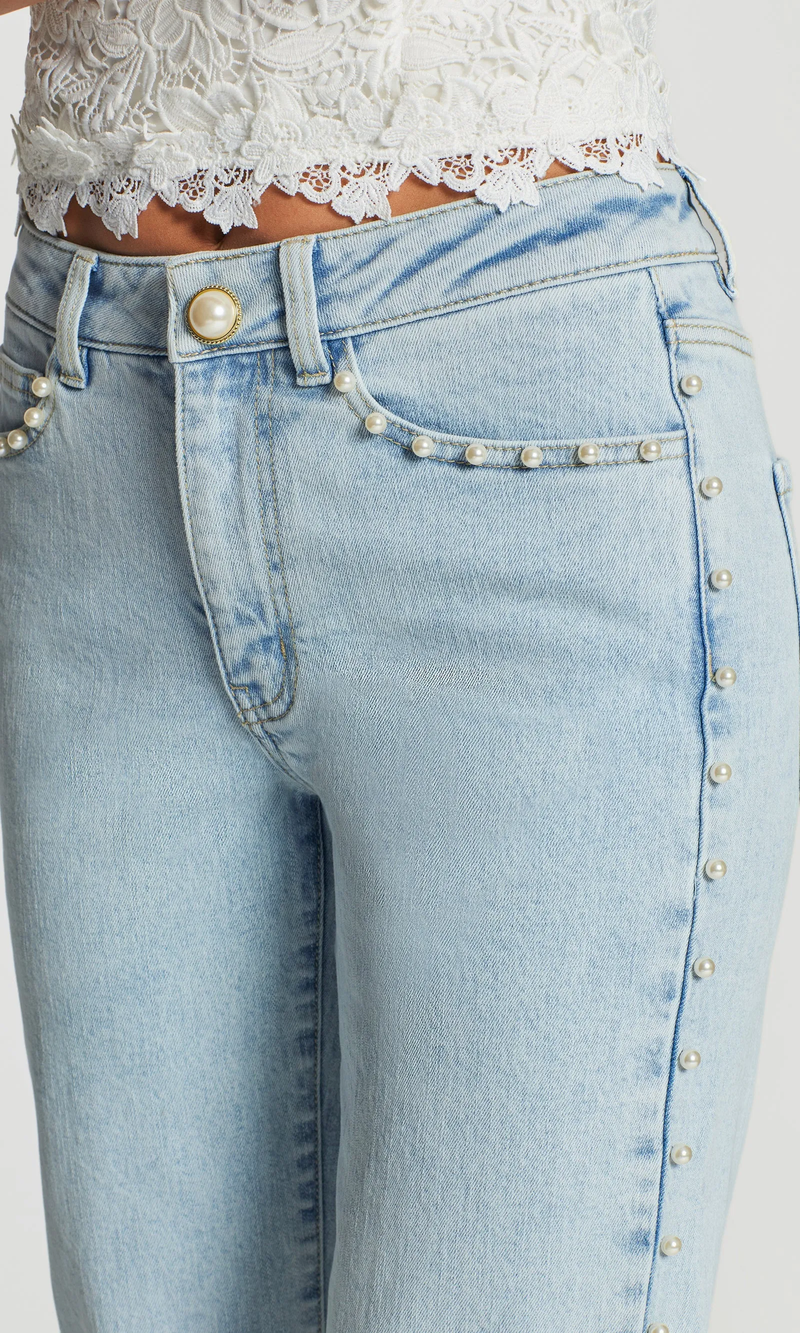 Generation Love - Han Pearl Jeans - Light Blue/Pearl sold by Jessie Boutique product image thumbnail 3