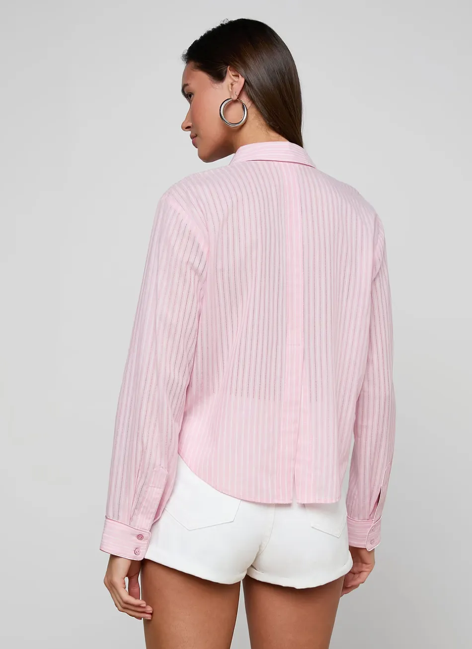 L'agence - Cosette Shirt - Cameo Pink/Ivory Stripe sold by Jessie Boutique product image thumbnail 3