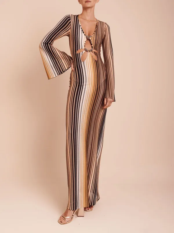 Azulu - Dali Dress - Brown Multi made by Jessie Boutique